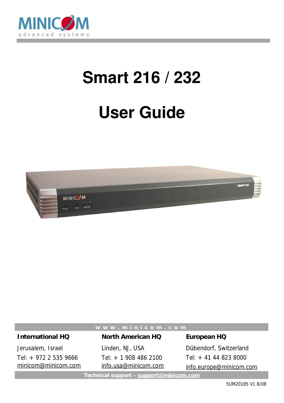 Minicom Advanced Systems 216 Switch User Manual
