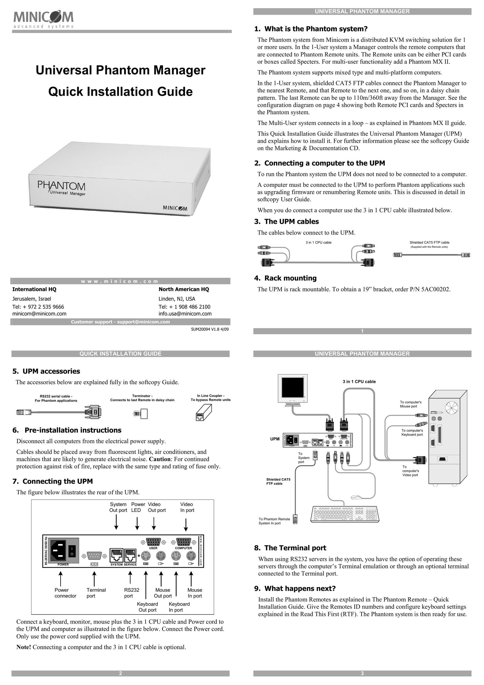 Minicom Advanced Systems 5UM20094 Switch User Manual
