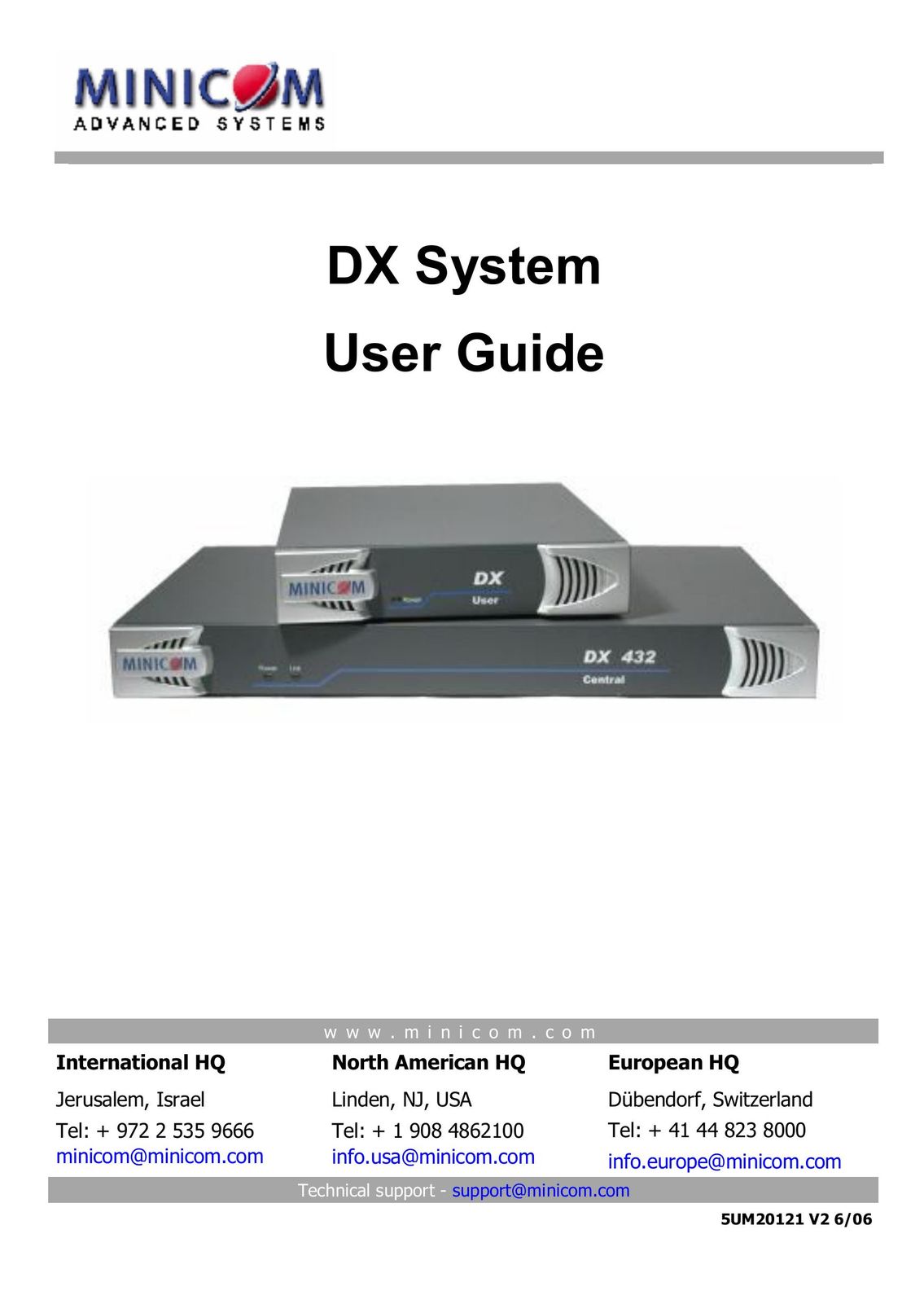 Minicom Advanced Systems DX System Switch User Manual