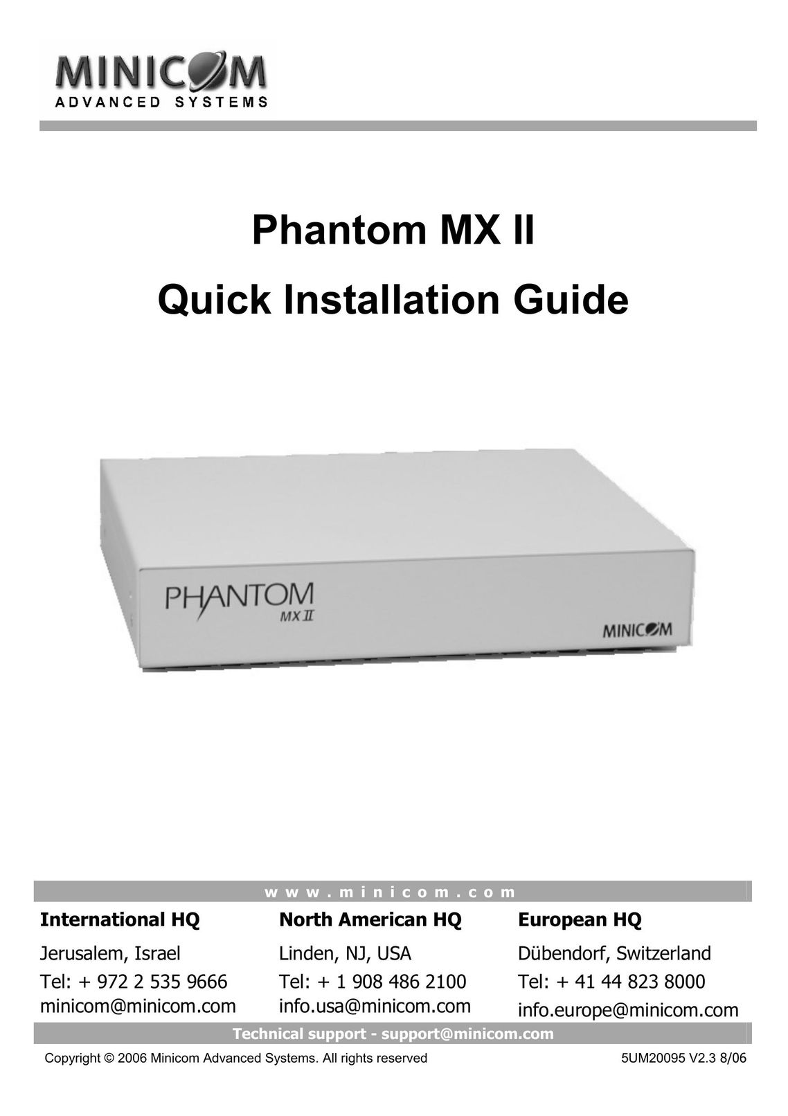 Minicom Advanced Systems MX II Switch User Manual