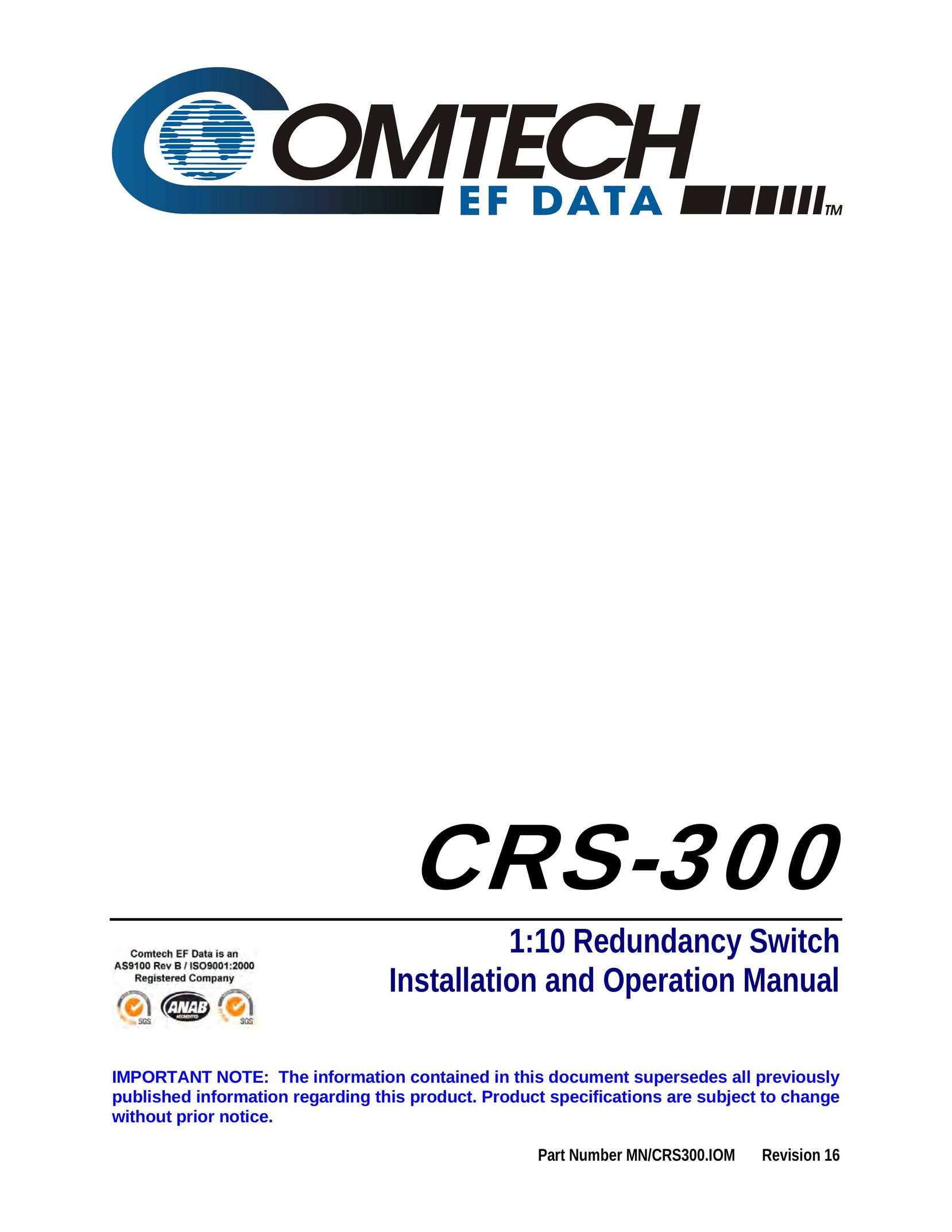 Mocomtech CRS-300 Switch User Manual