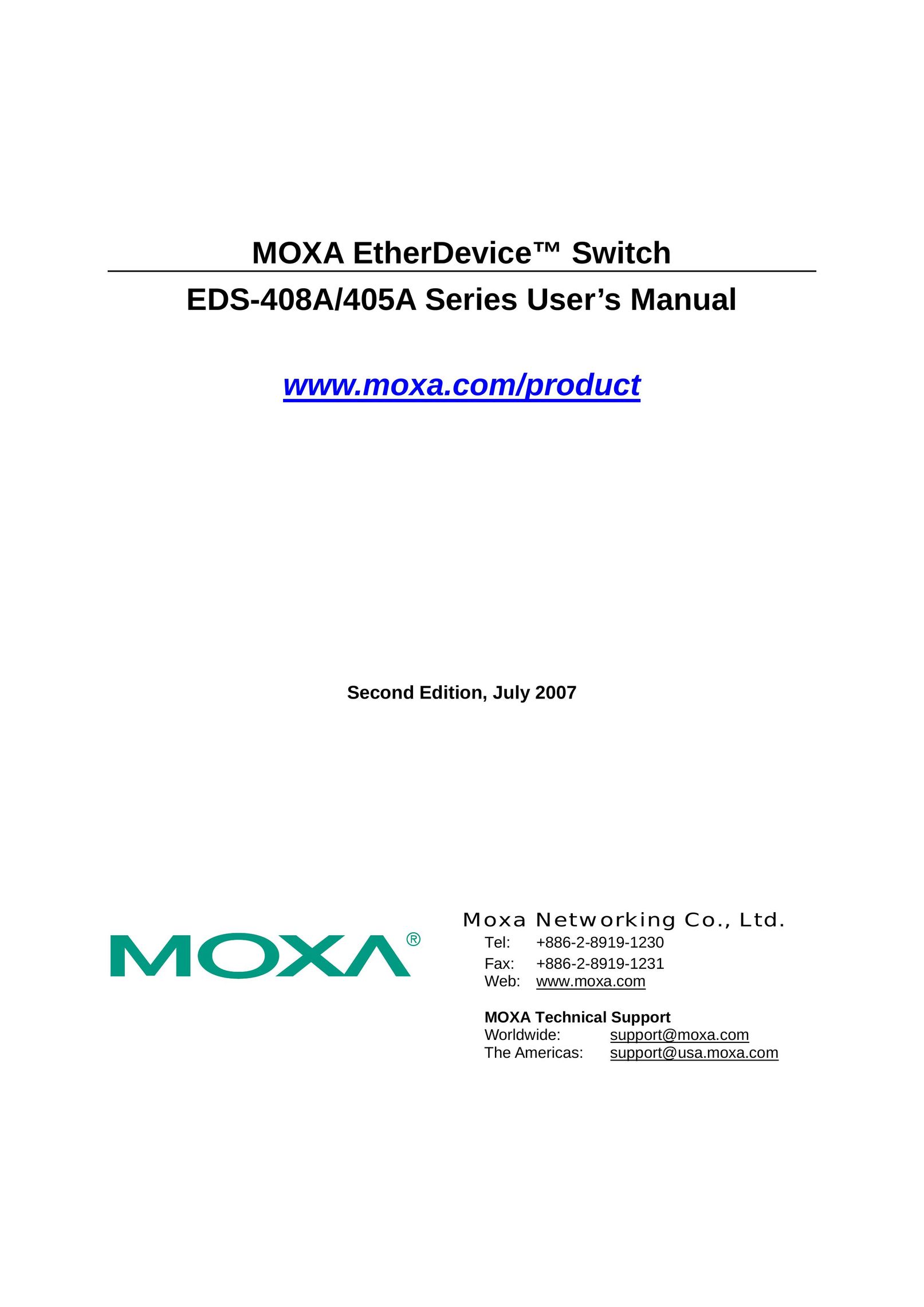 Moxa Technologies 405A SERIES Switch User Manual