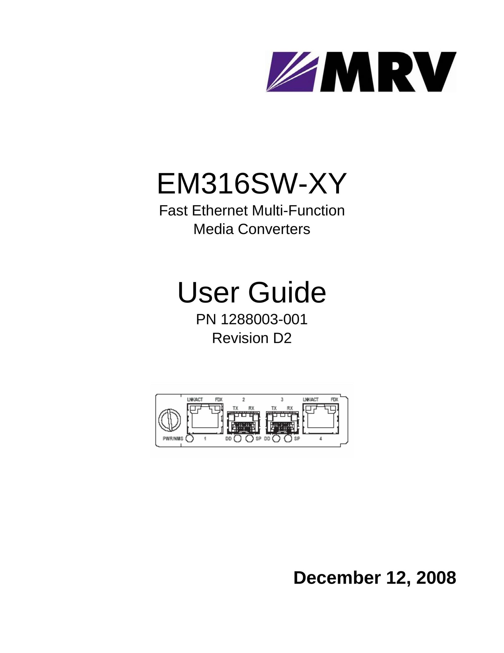 MRV Communications EM316SW-XY Switch User Manual