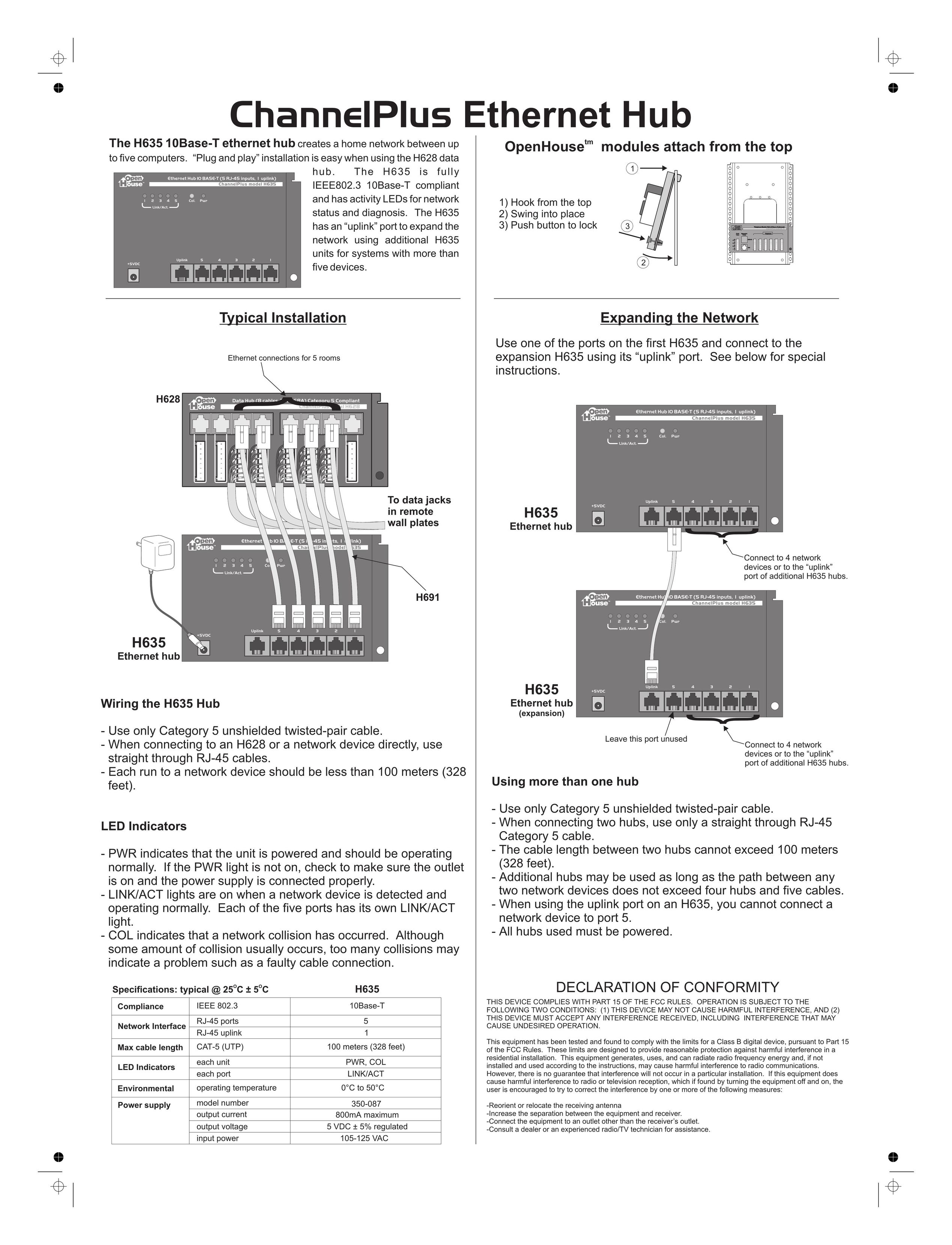 Multiplex Technology H635 Switch User Manual