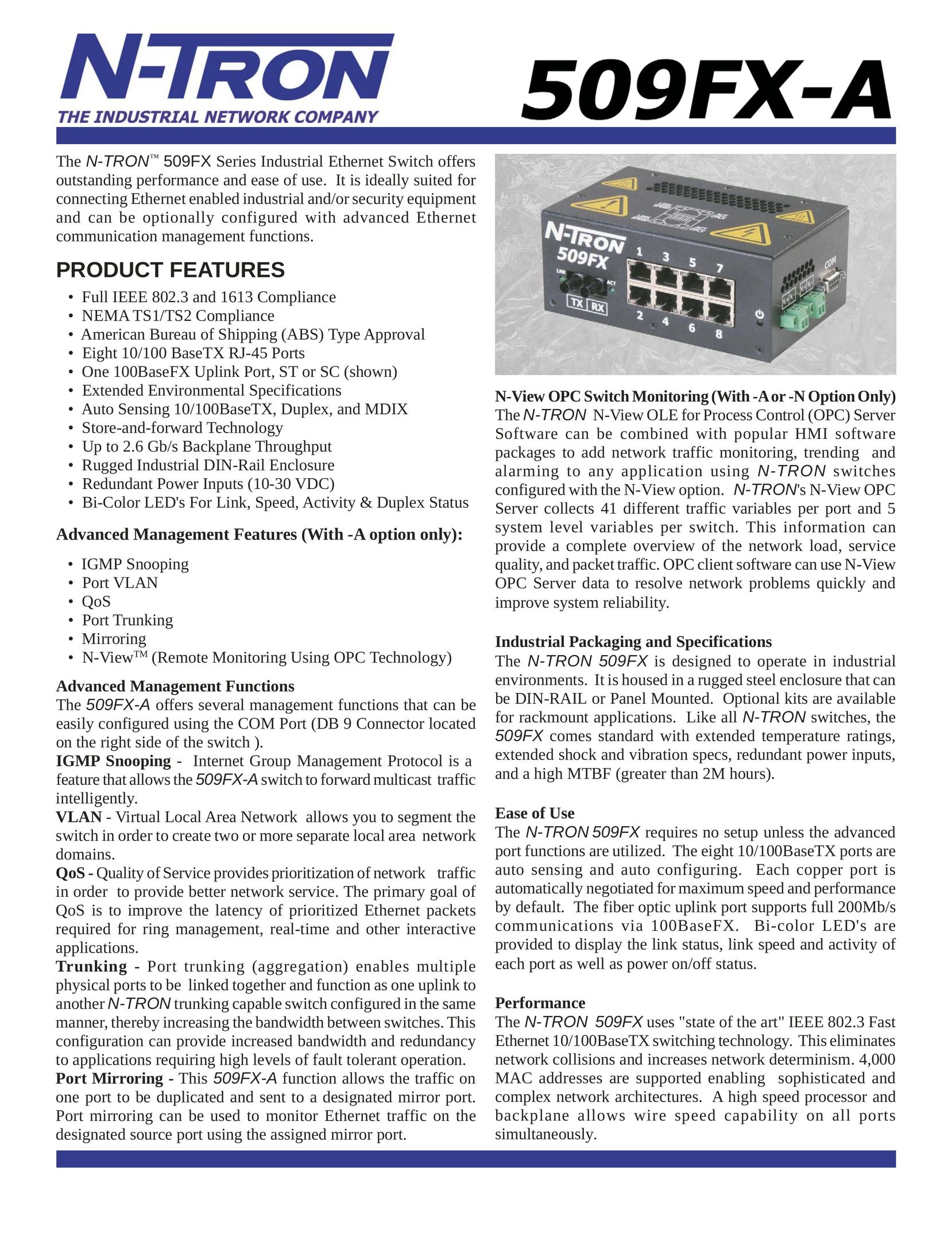 N-Tron 509FX Switch User Manual