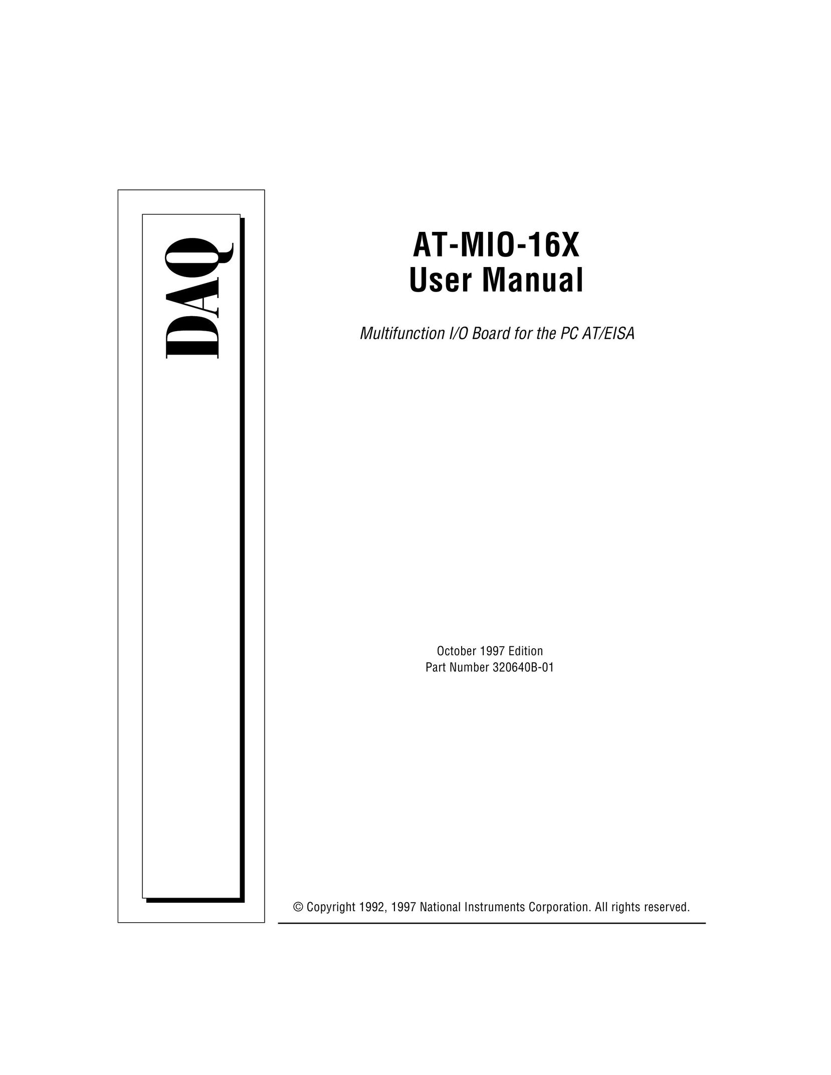 National Instruments AT-MIO-16X Switch User Manual