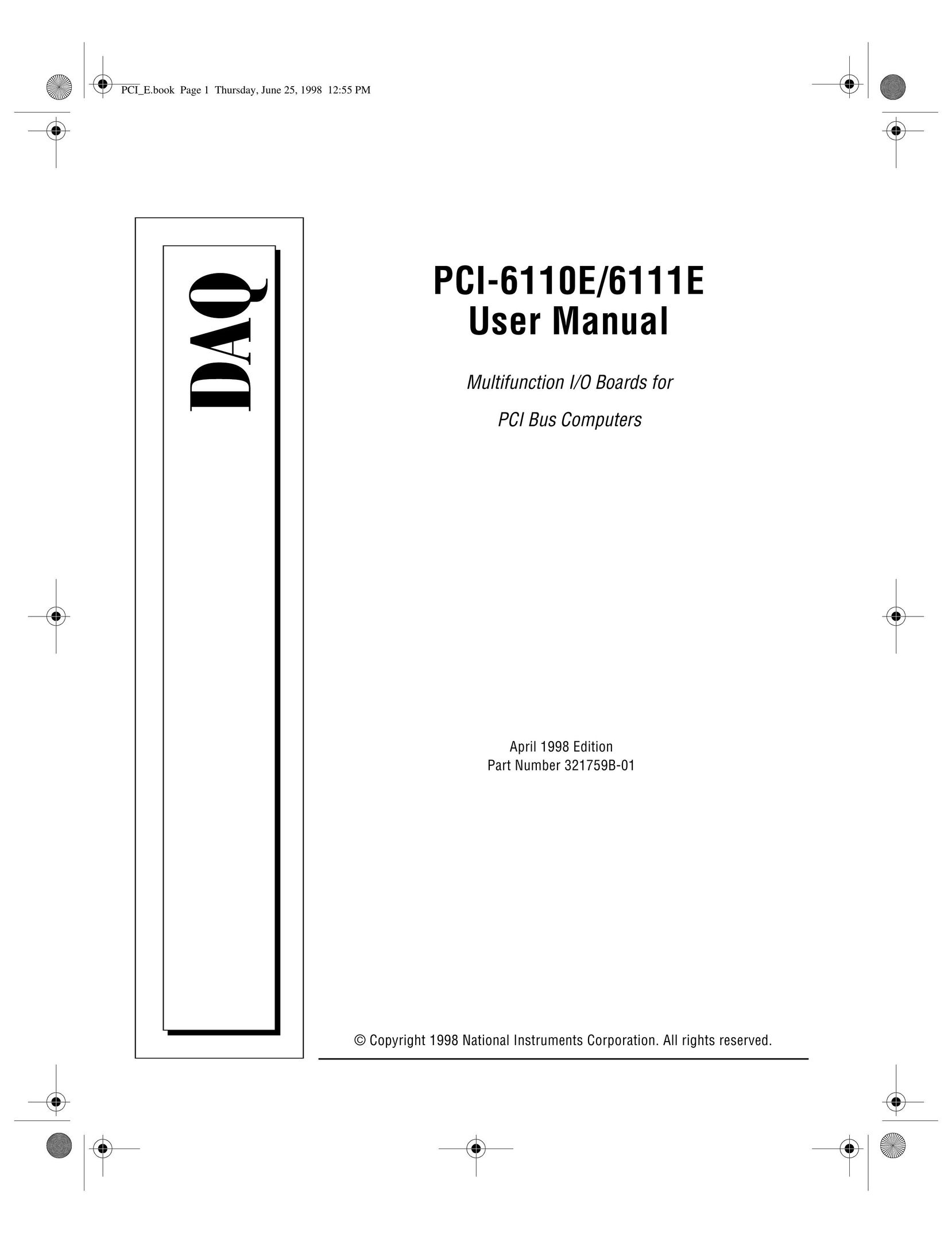 National Instruments PCI-6110E/6111E Switch User Manual