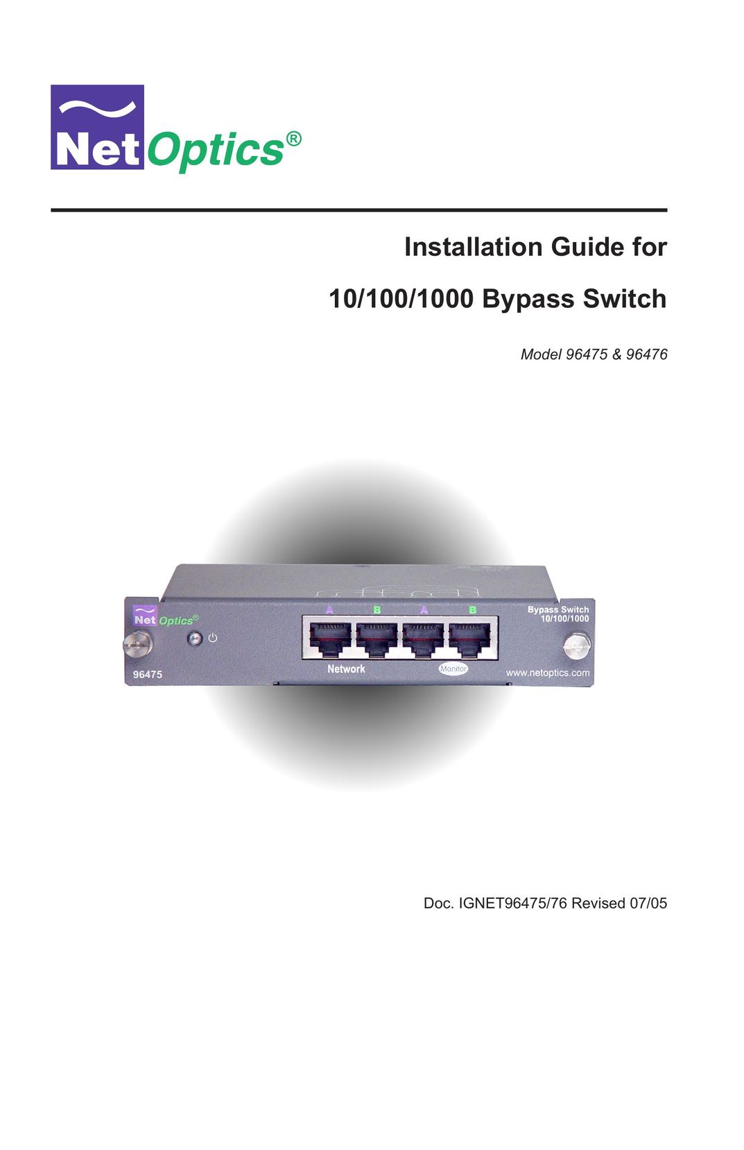 Net Optics 10/100/1000 Switch User Manual