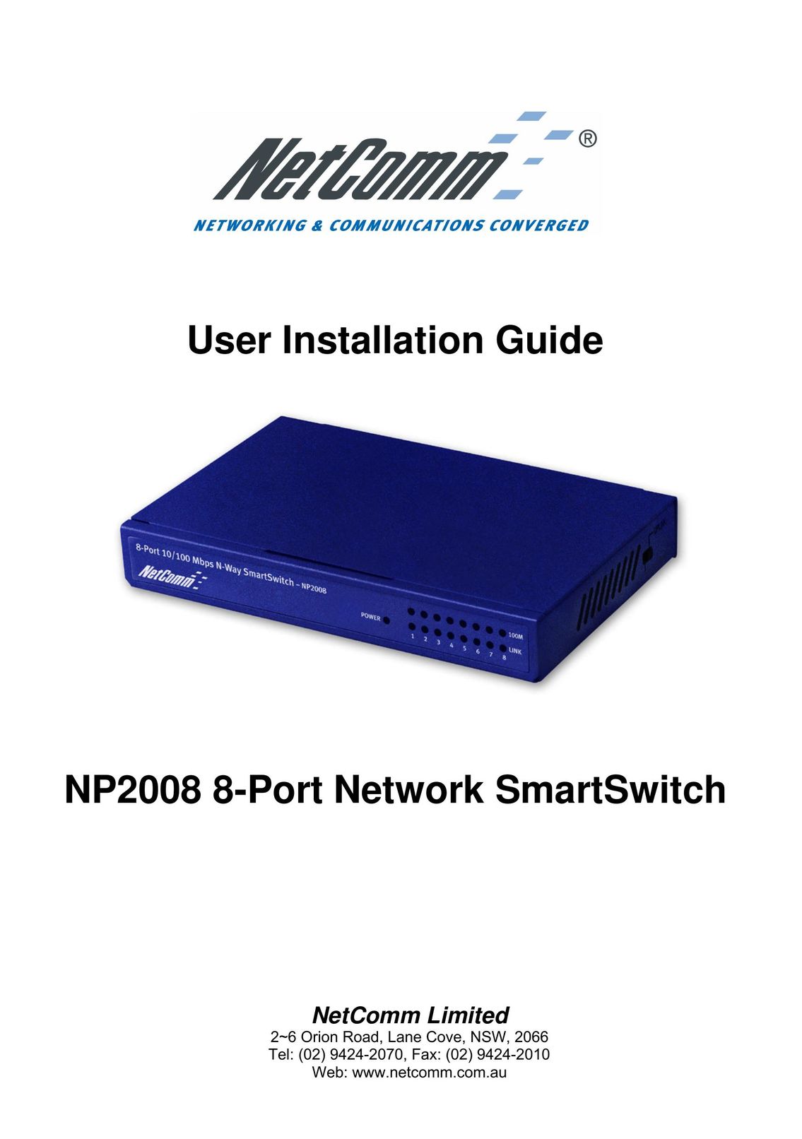 NetComm NP2008 Switch User Manual