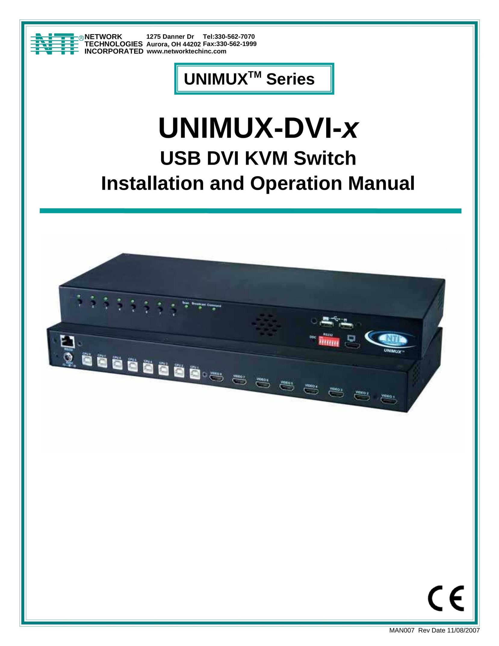 Network Technologies DVI-x Switch User Manual