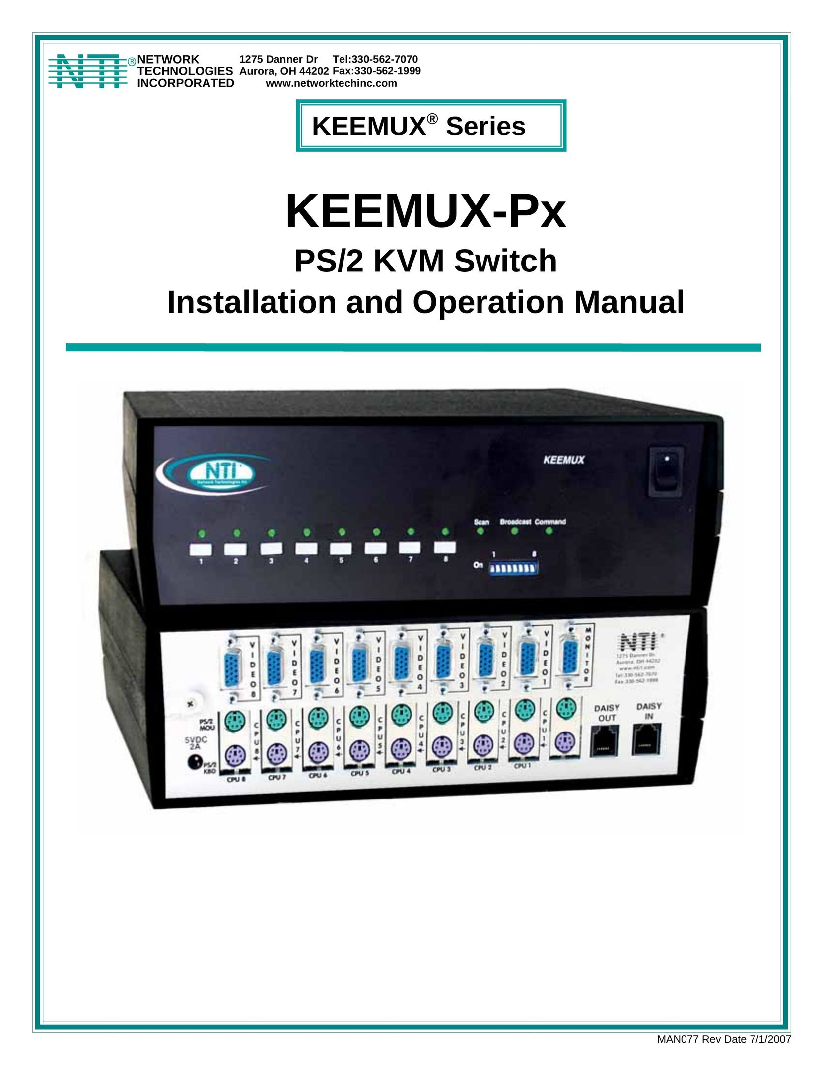 Network Technologies KEEMUX-Px Switch User Manual