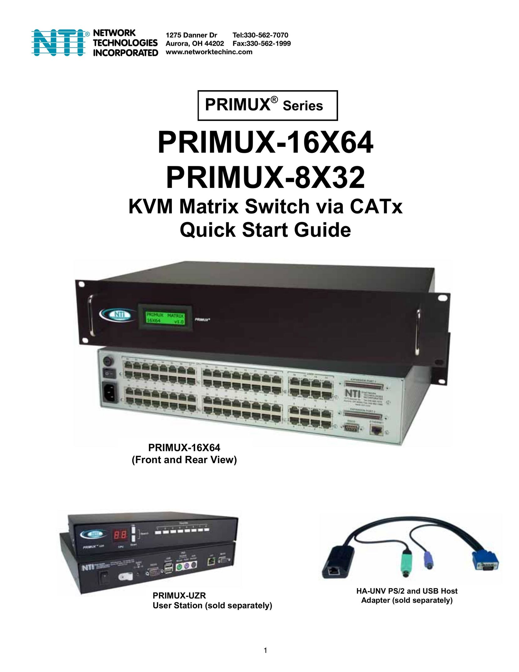 Network Technologies Primus-16X64 Switch User Manual