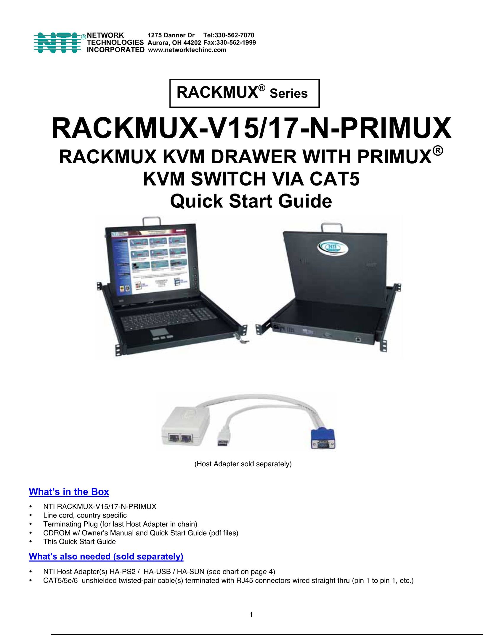 Network Technologies RACKMUX-V15 Switch User Manual