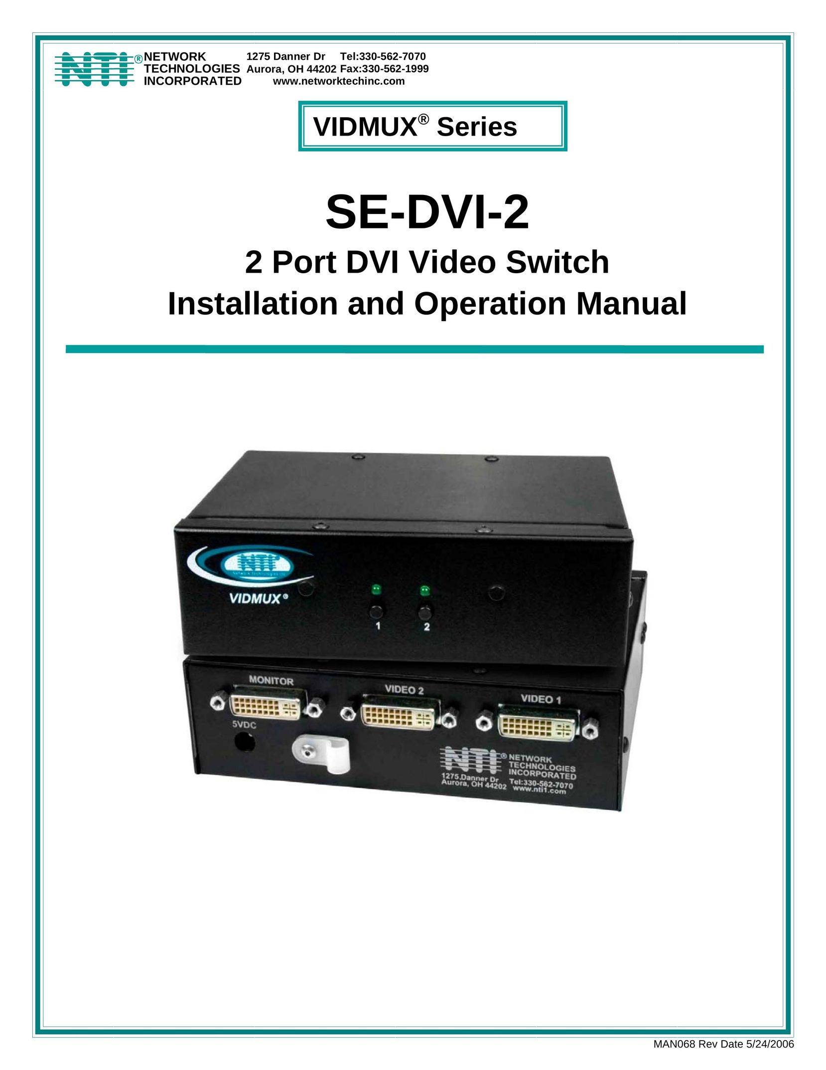 Network Technologies SE-DVI-2 Switch User Manual