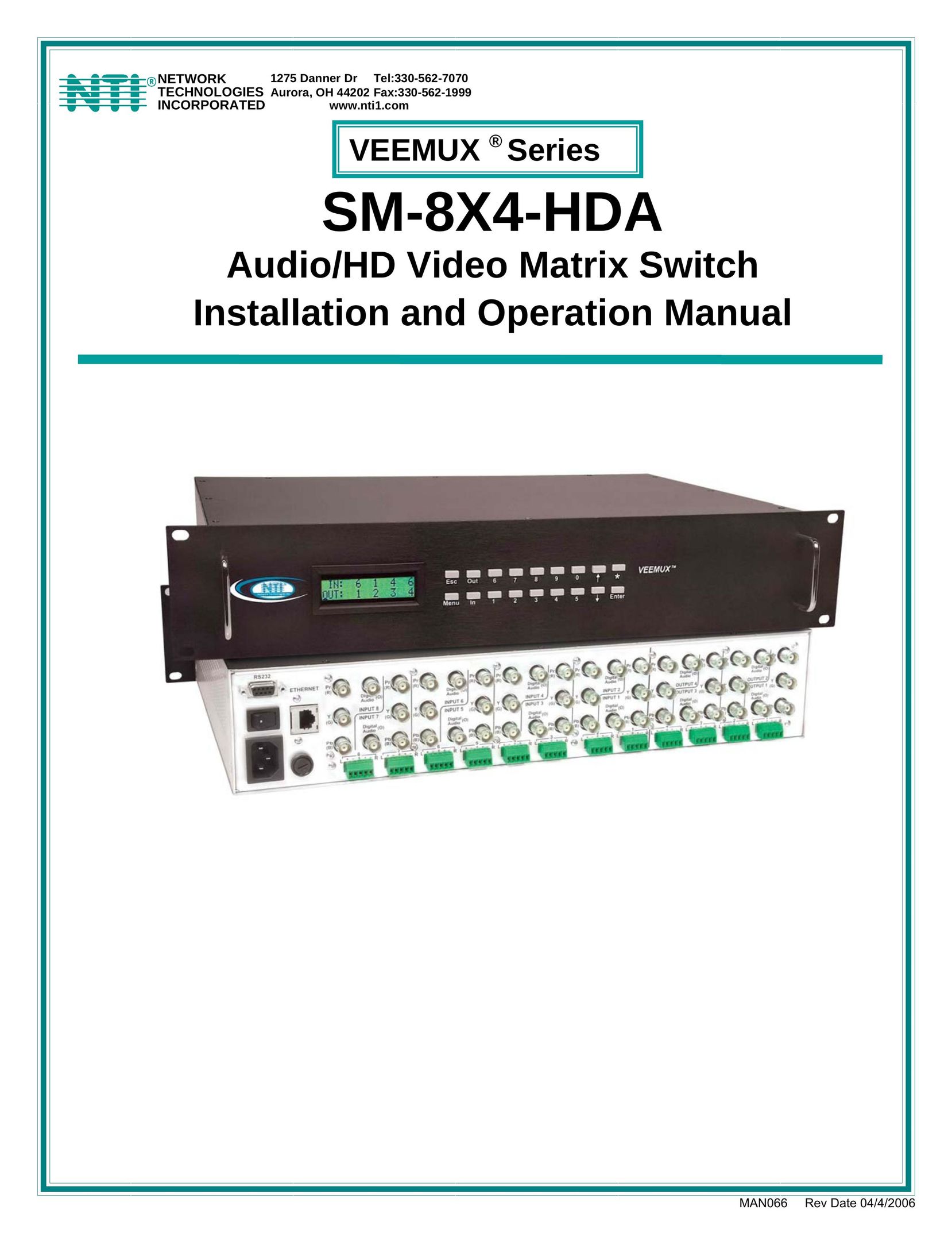 Network Technologies SM-8X4-HDA Switch User Manual