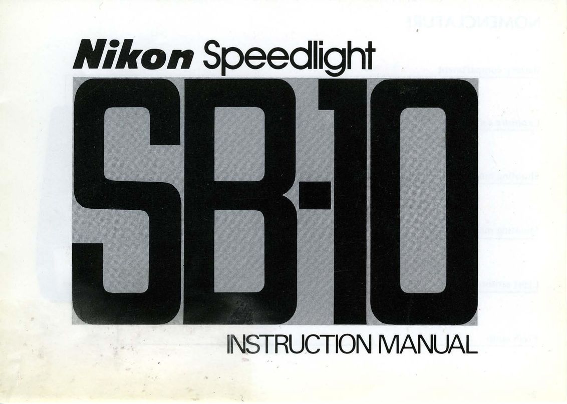 Nikon SB-10 Switch User Manual