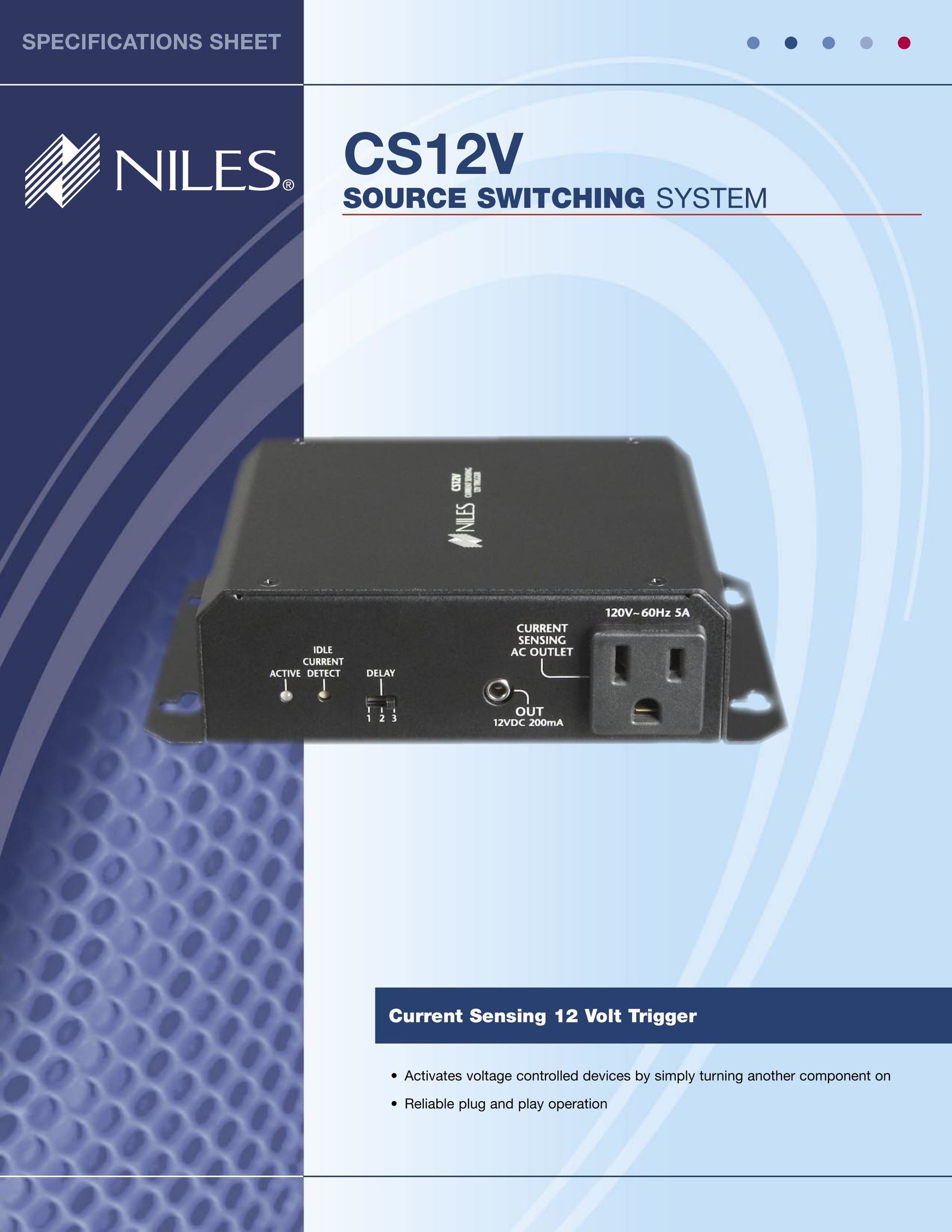 Niles Audio cs12v Switch User Manual