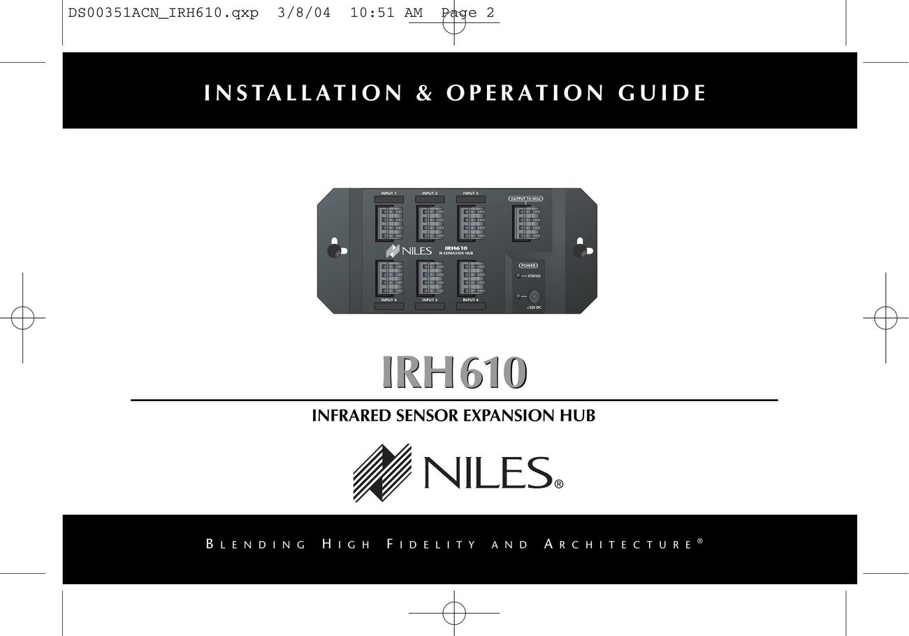 Niles Audio IRH610 Switch User Manual
