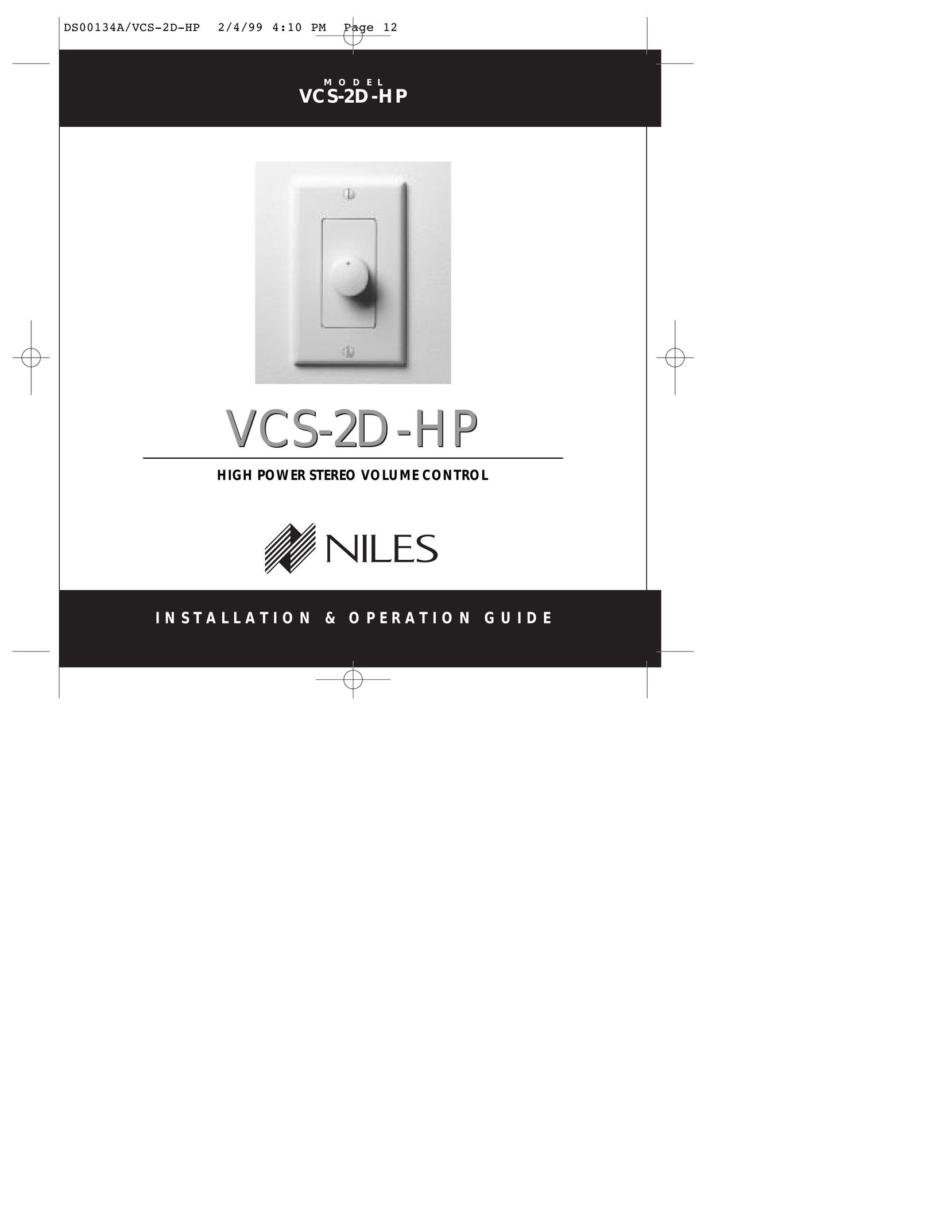 Niles Audio VCS-2D-HP Switch User Manual