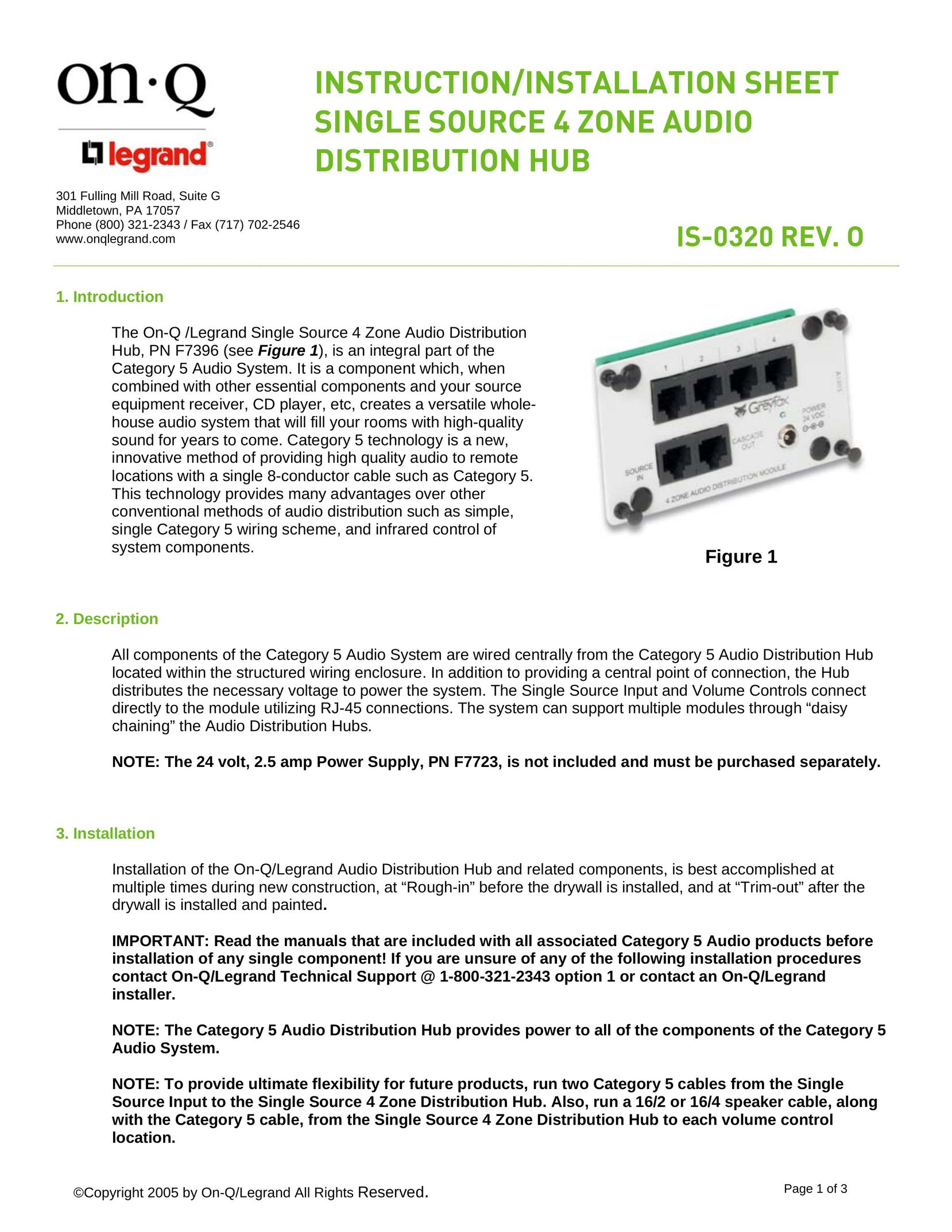 On-Q/Legrand IS-0320 REV. O Switch User Manual