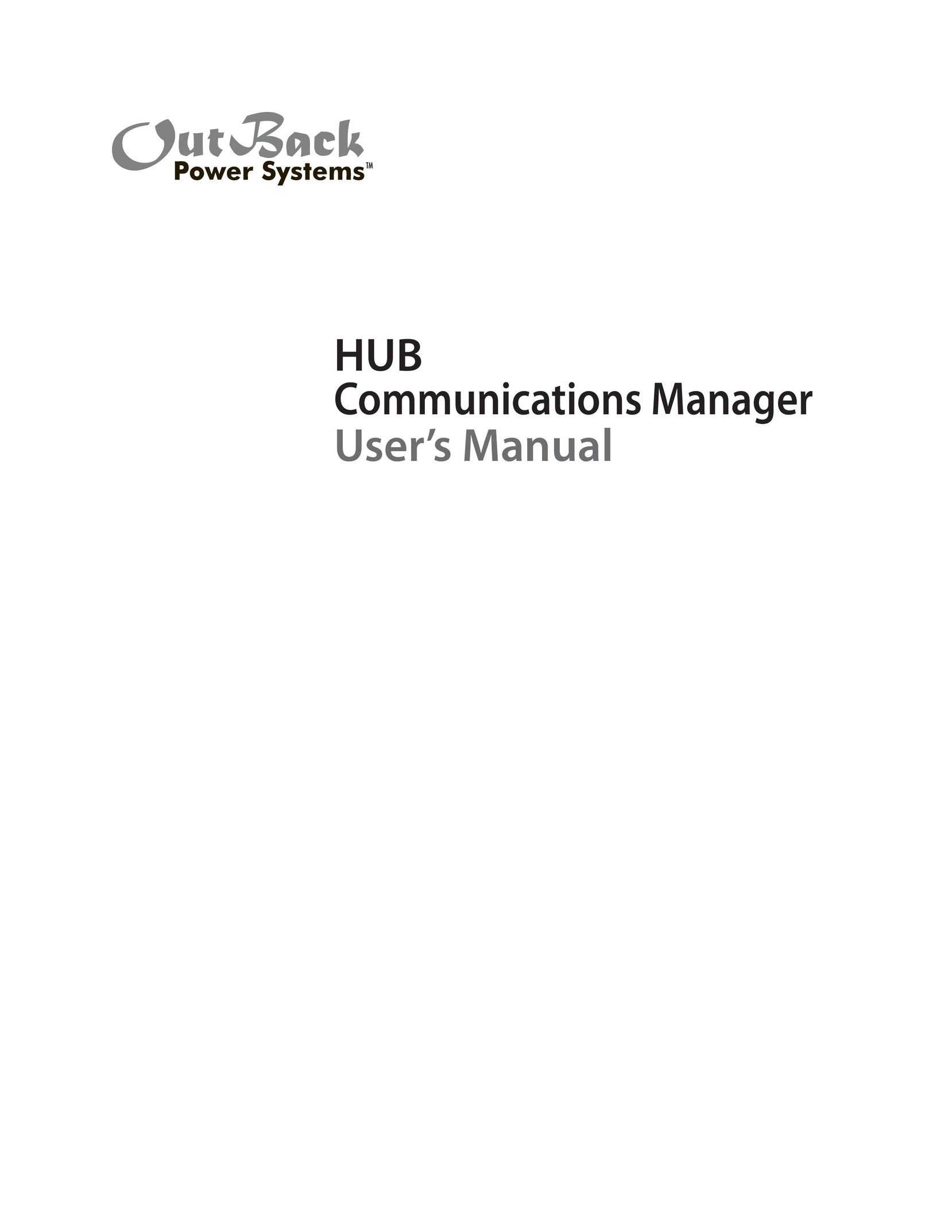Outback Power Systems HUB10 Switch User Manual