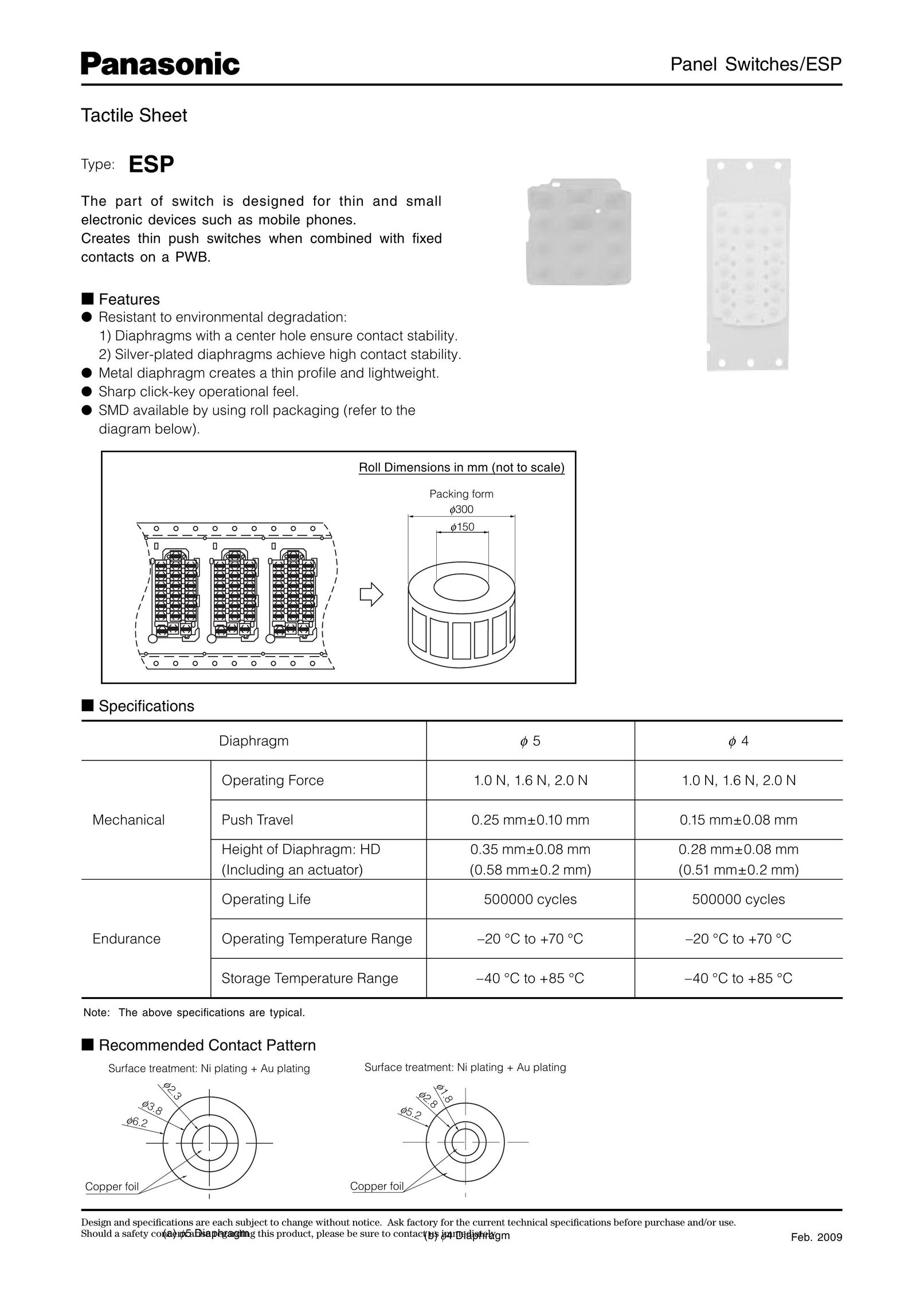 Panasonic ESP Series Switch User Manual