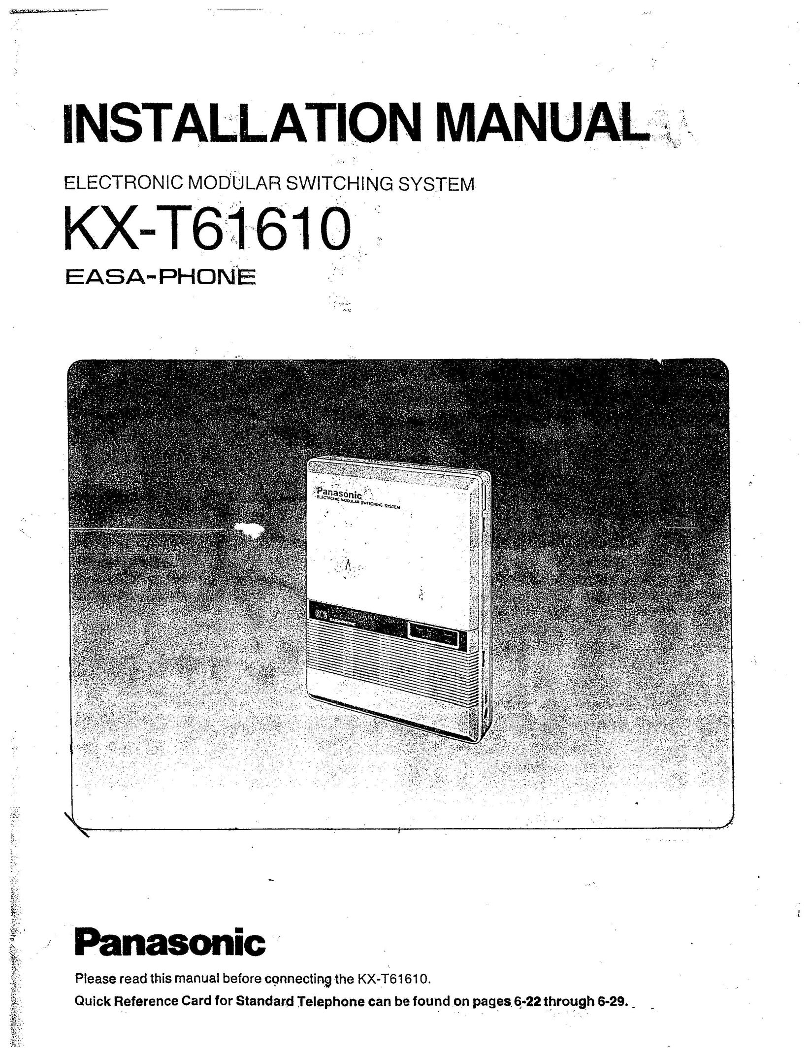 Panasonic KX-T61610 Switch User Manual