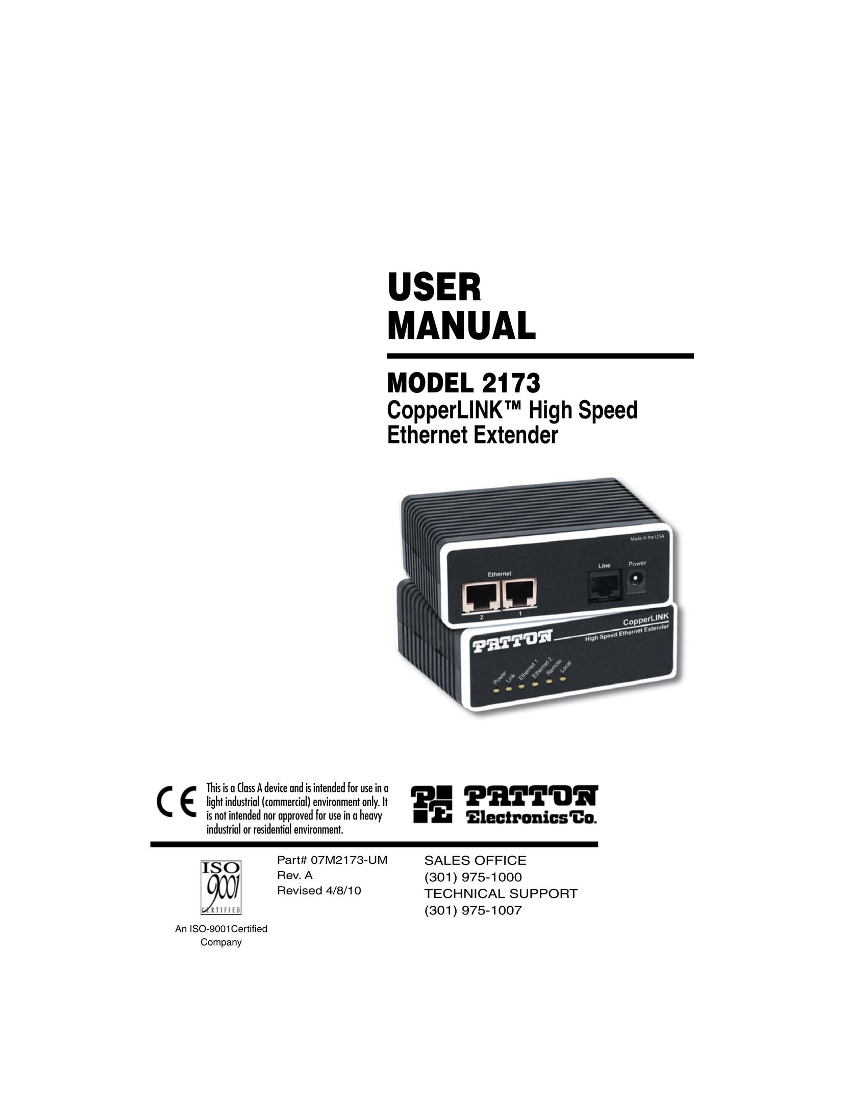 Patton electronic 2173 Switch User Manual
