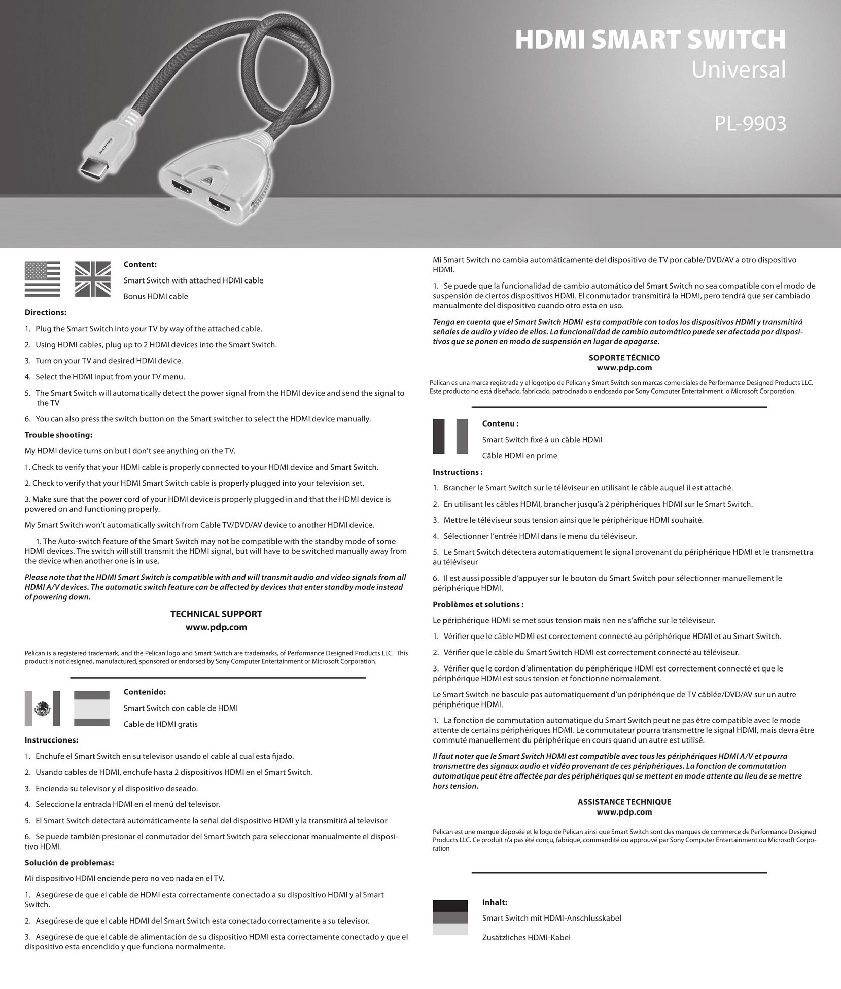 PDP PL-9903 Switch User Manual