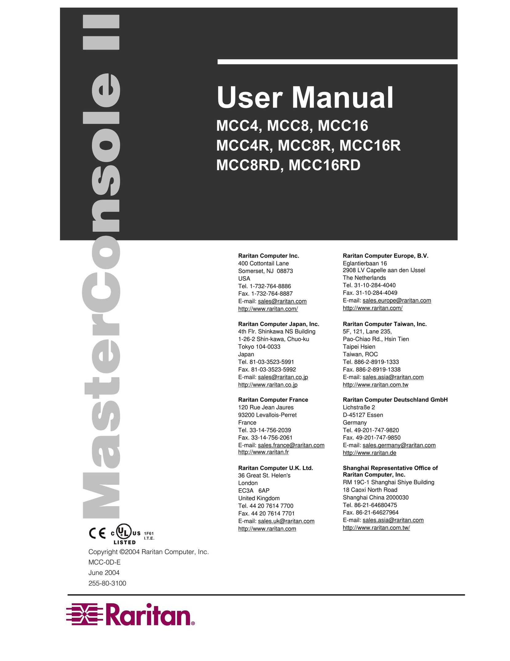 Raritan Computer MCC16 MCC4R Switch User Manual