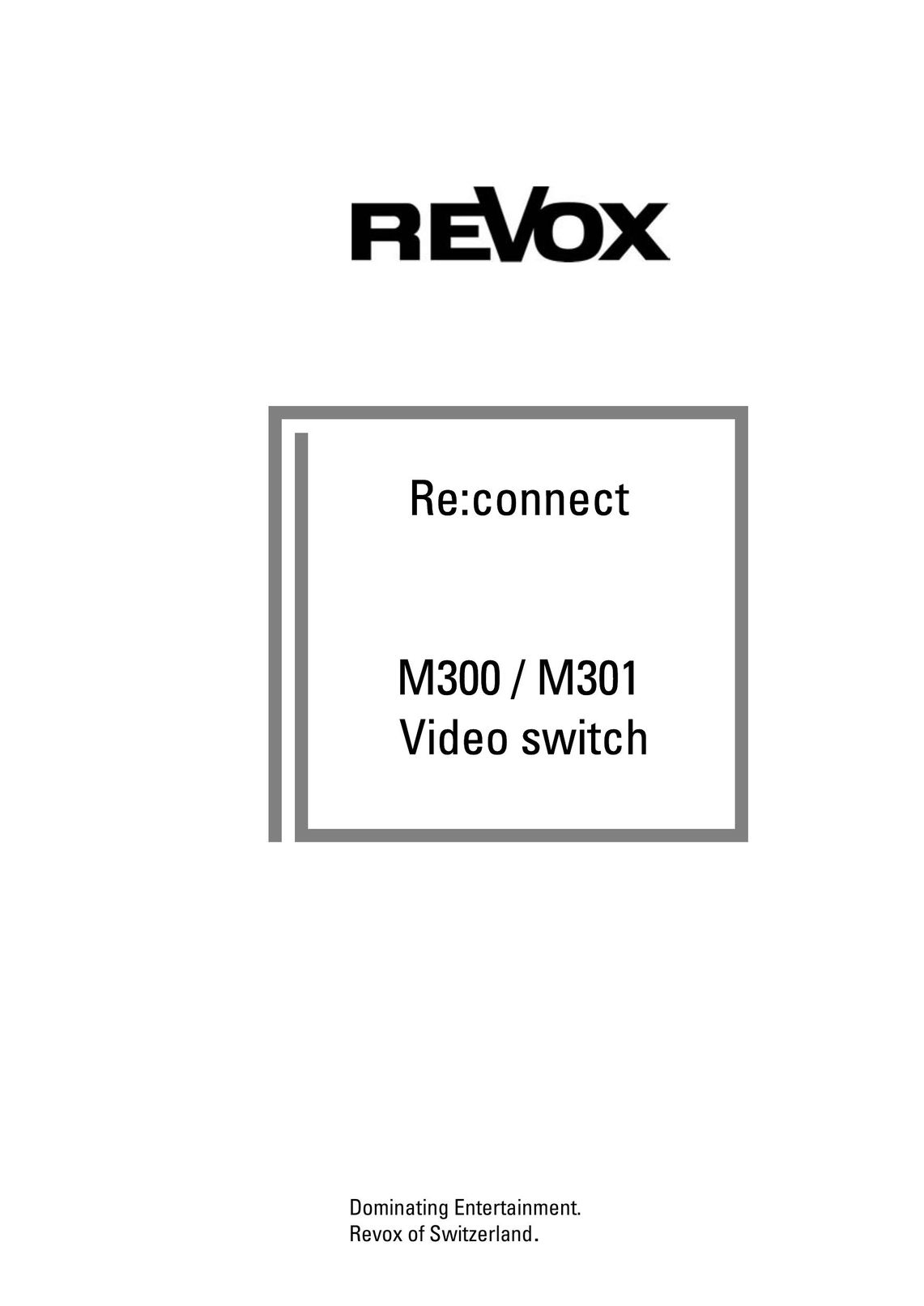 Revox M300 Switch User Manual