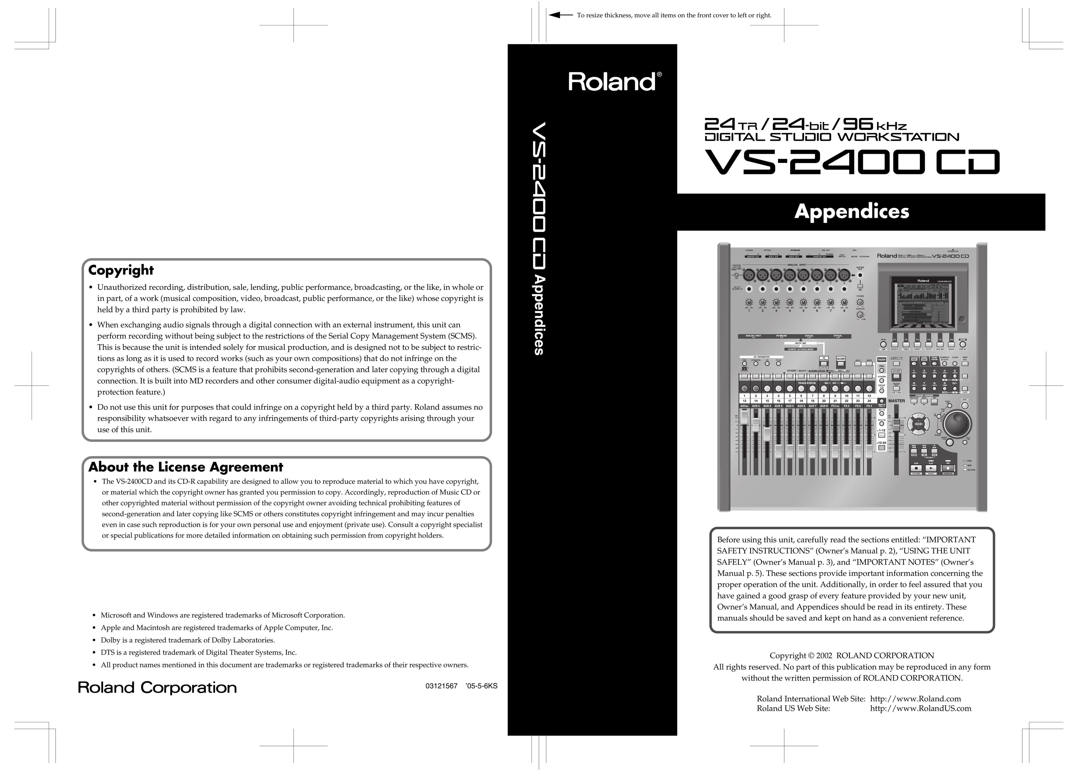 Roland VS-2400 Switch User Manual