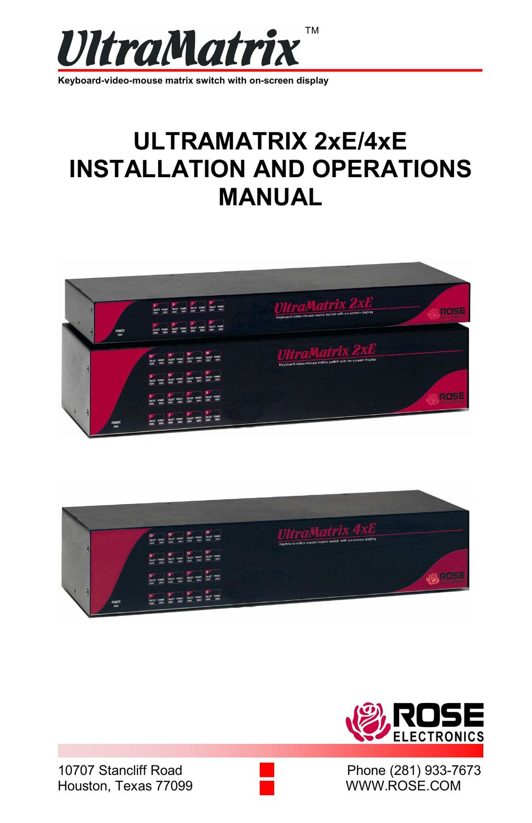 Rose electronic ULTRAMATRIX 2xE Switch User Manual