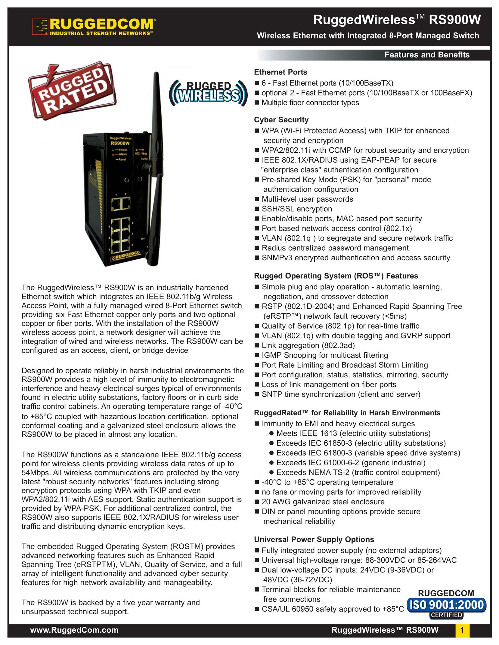 RuggedCom RS900W Switch User Manual