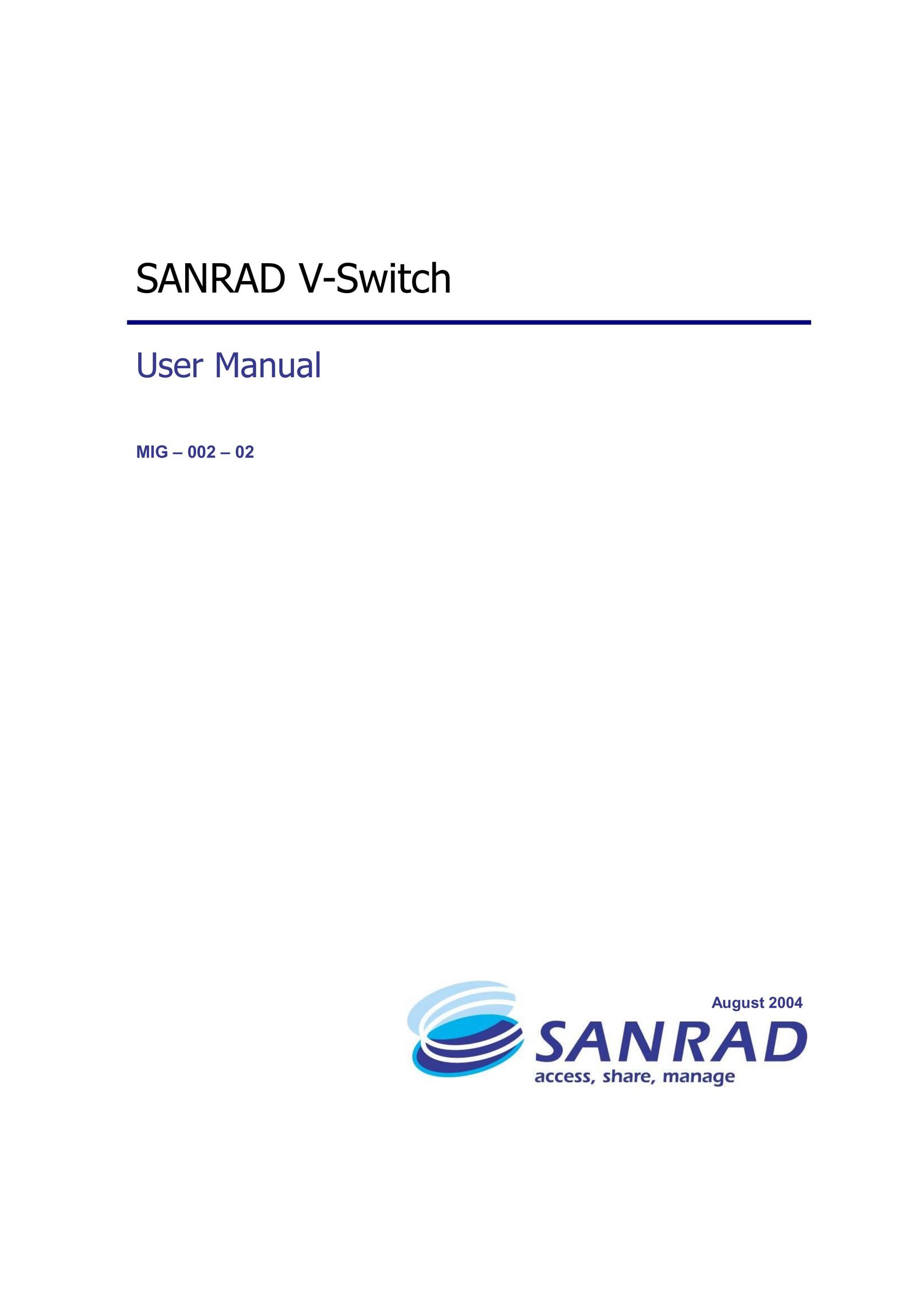 SANRAD V-Switch Switch User Manual