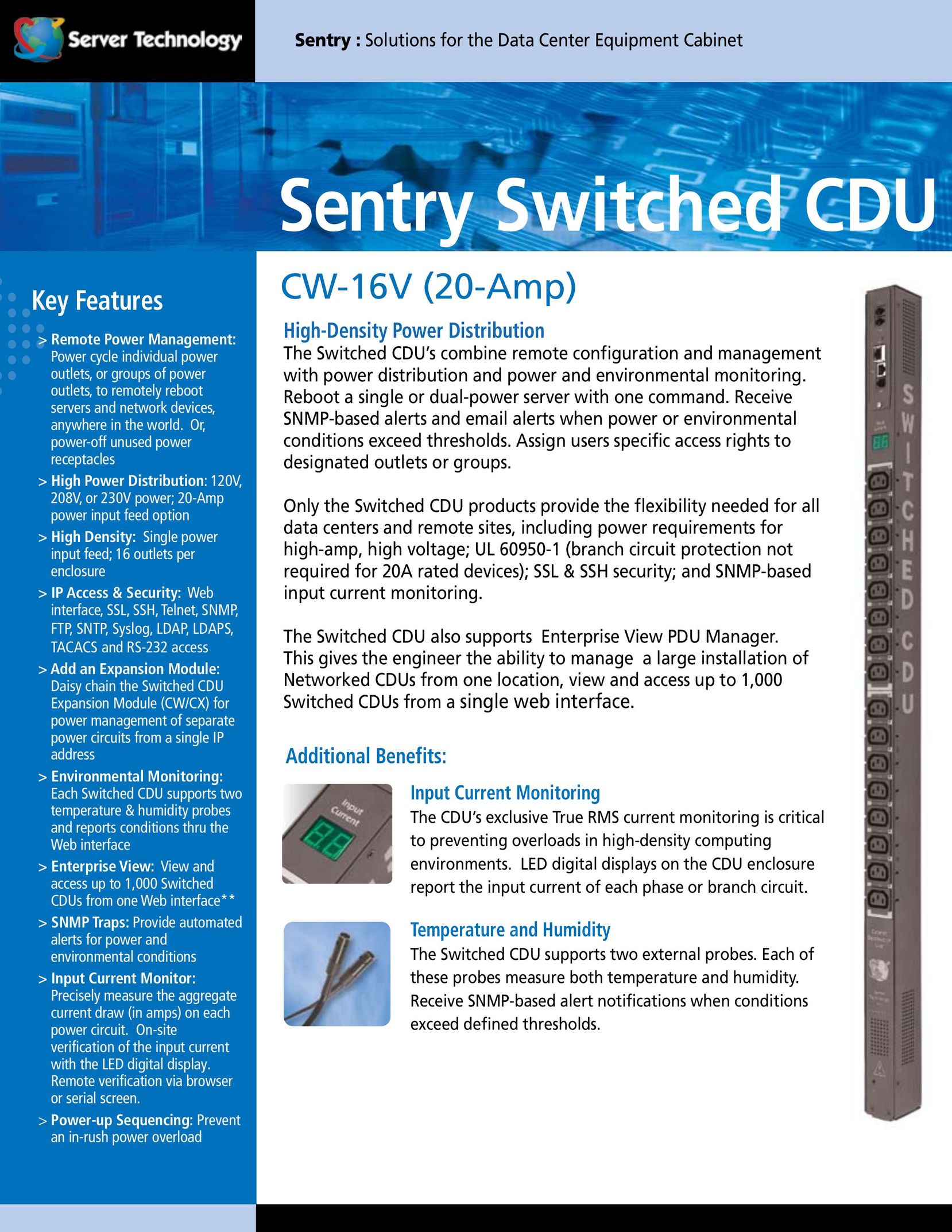 Server Technology CDUCW-16V-MX Switch User Manual