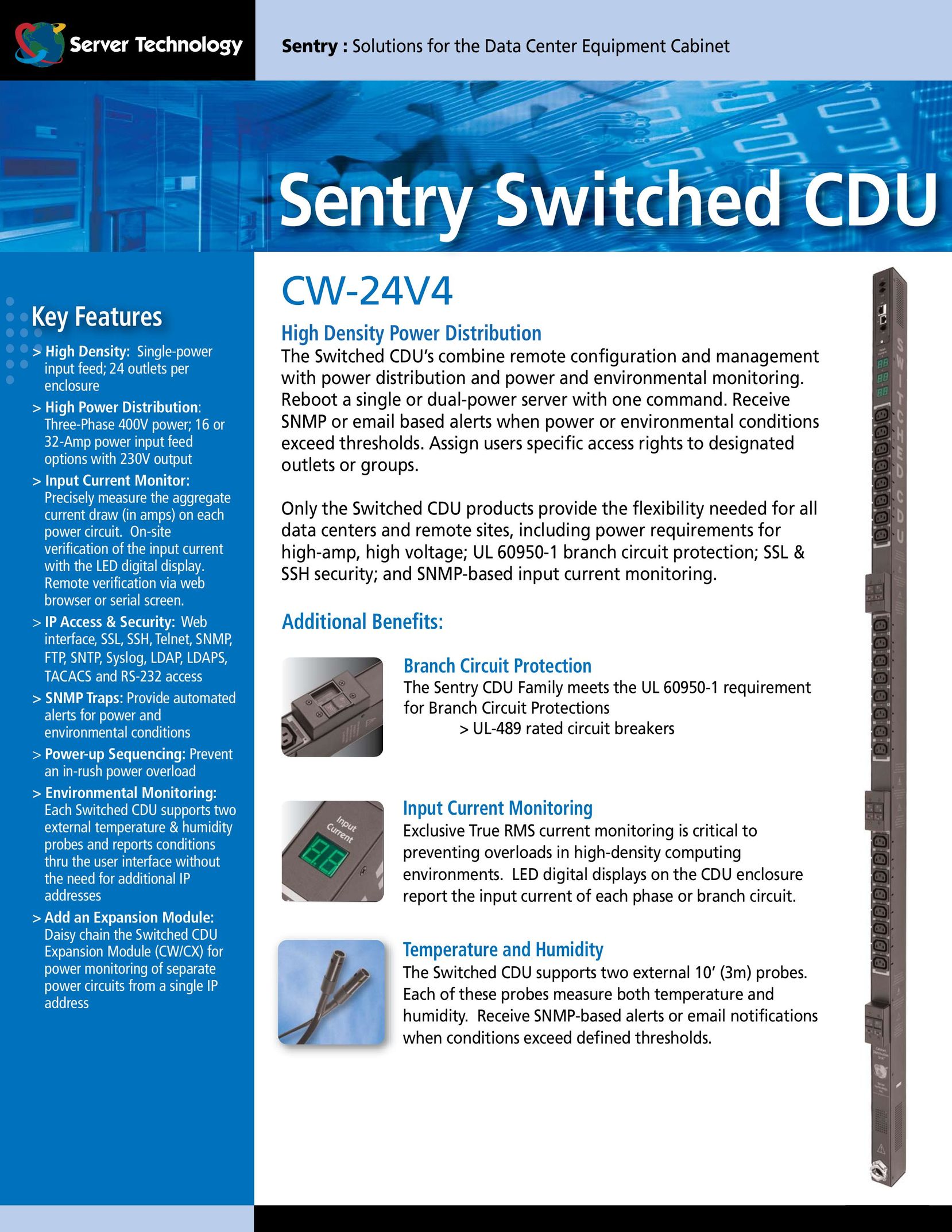 Server Technology CDUCW-24V4 Switch User Manual