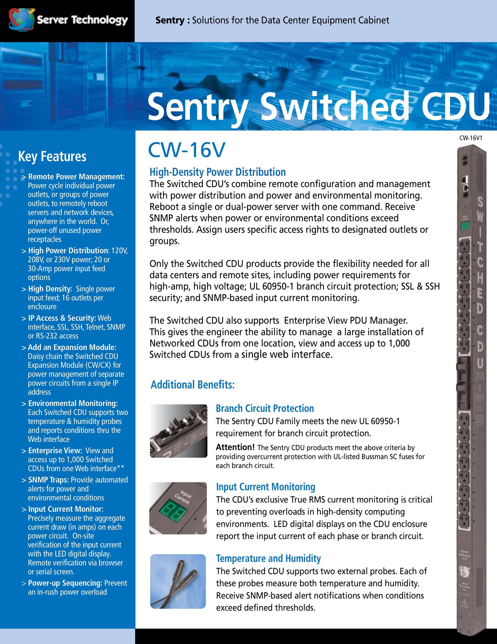 Server Technology CW-16V Switch User Manual
