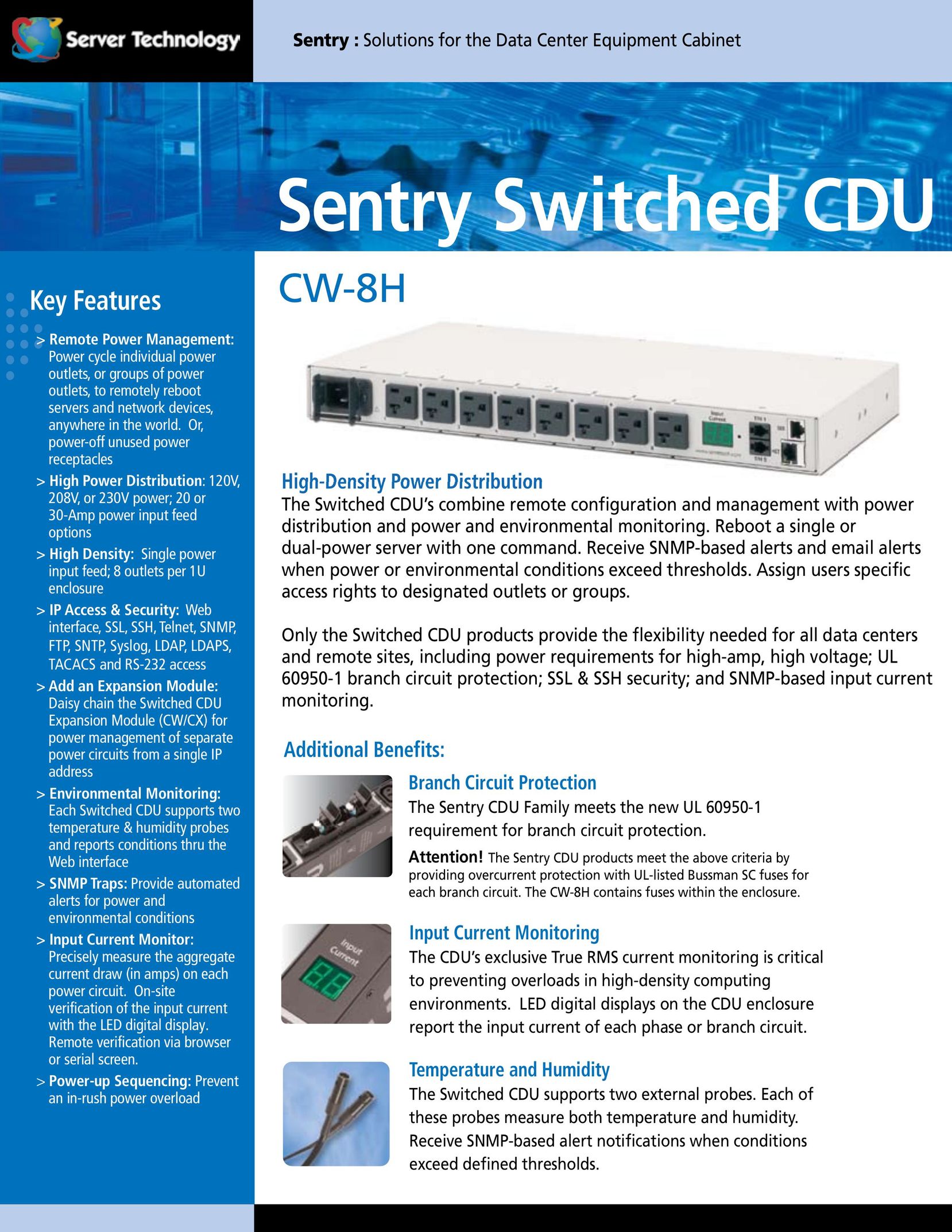 Server Technology CW-8H Switch User Manual