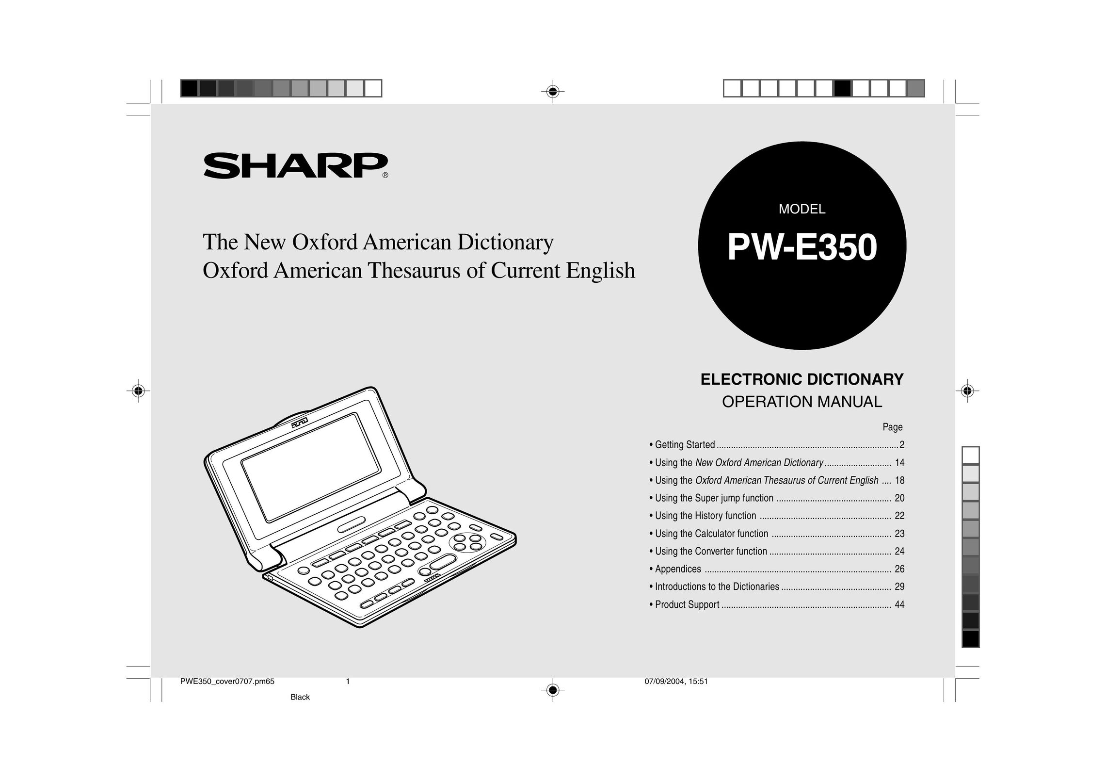 Sharp PW-E350 Switch User Manual