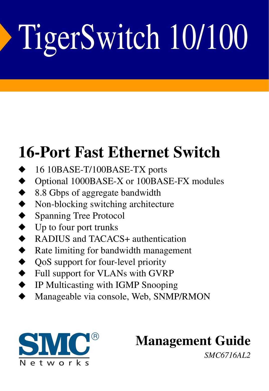 SMC Networks 100BASE-TX Switch User Manual