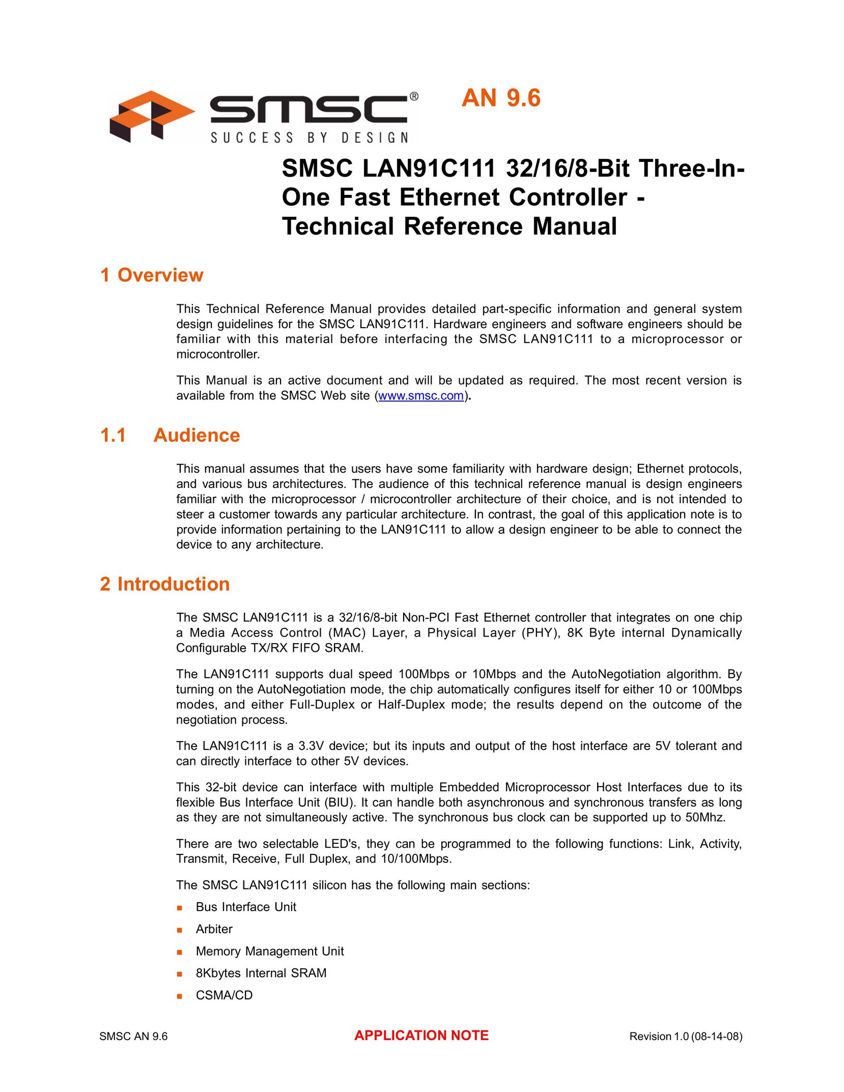 SMSC LAN91C111 Switch User Manual