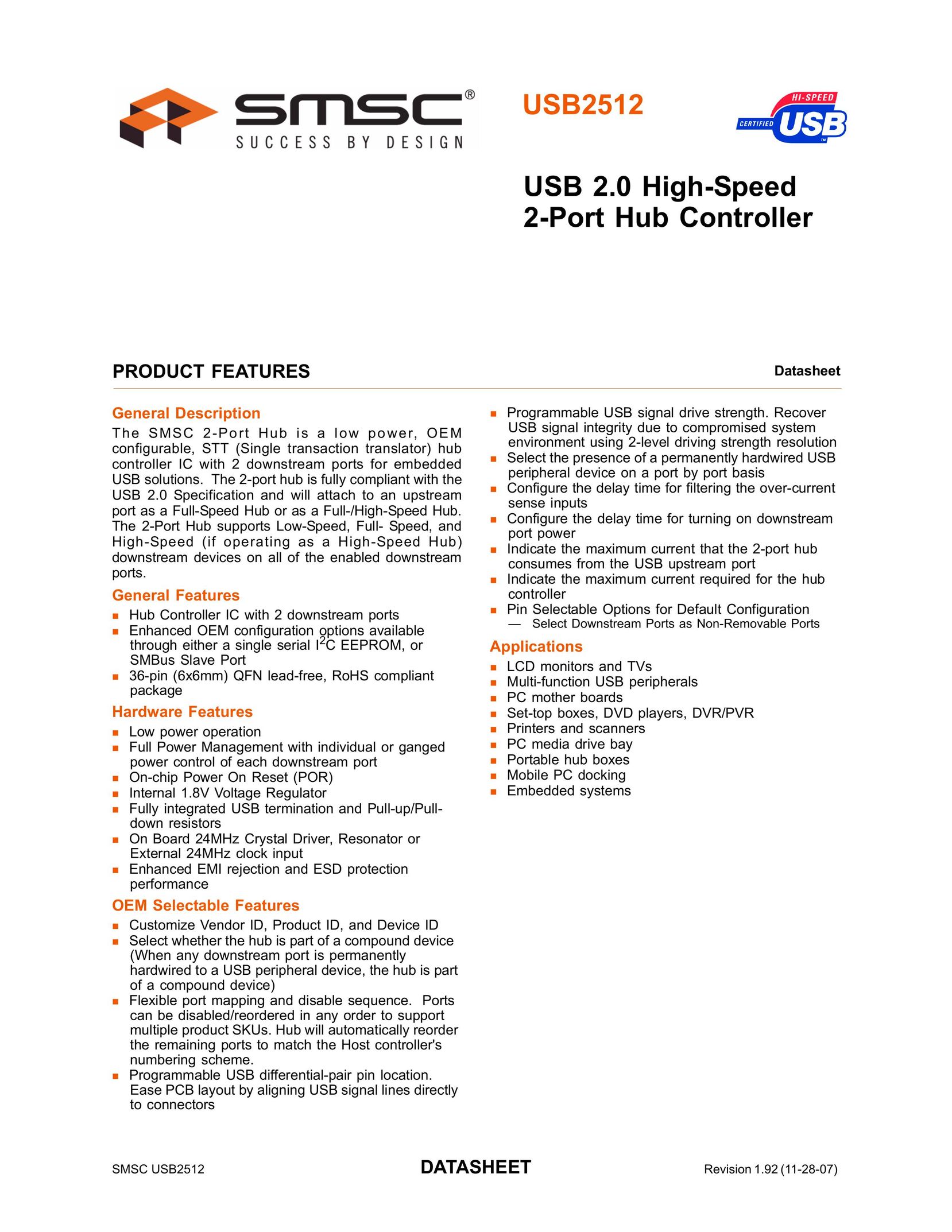 SMSC USB2512 Switch User Manual
