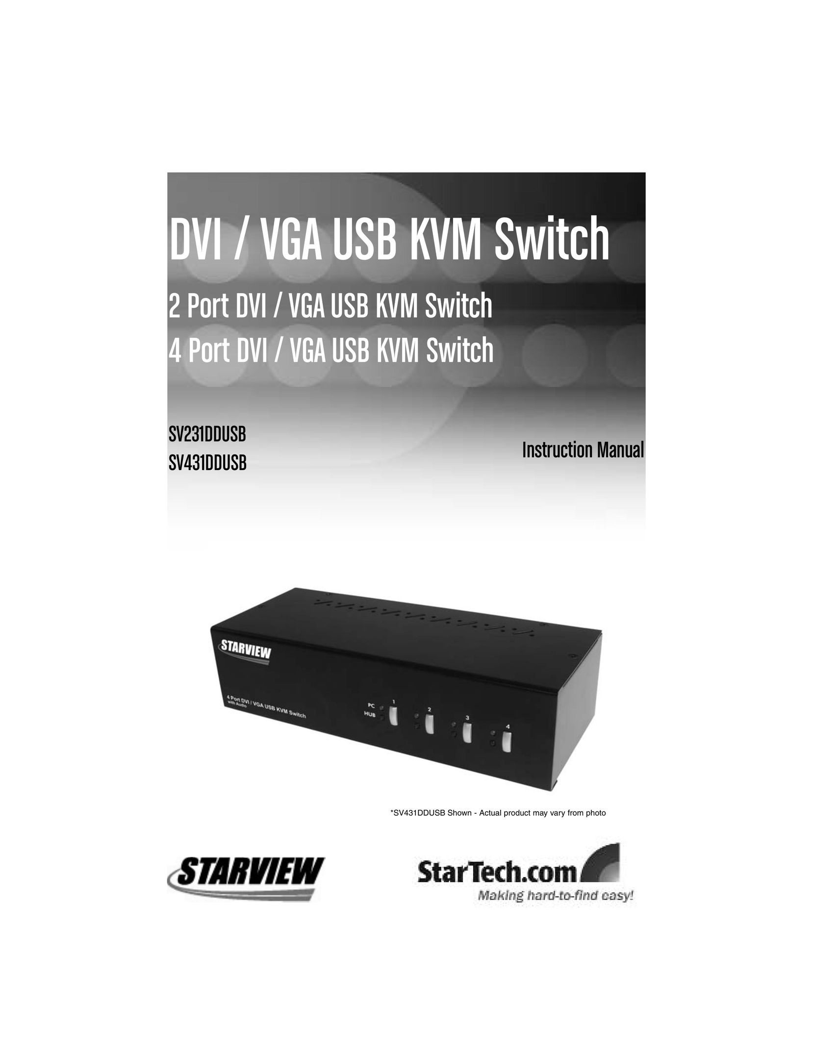 StarTech.com SV231DDUSB Switch User Manual