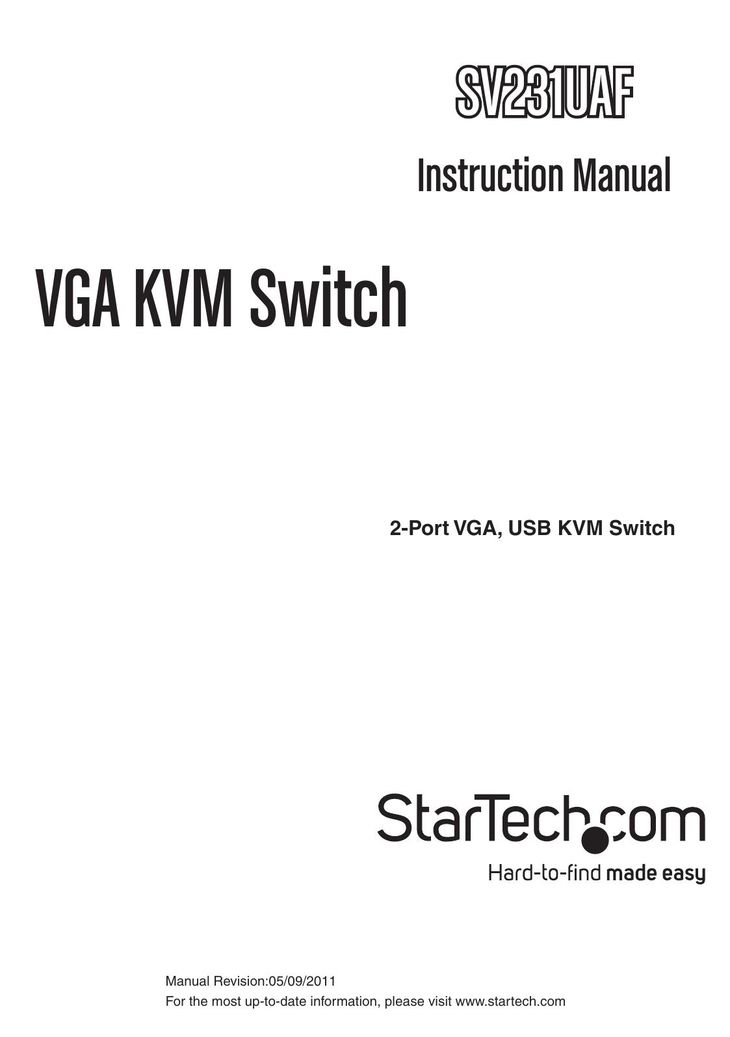 StarTech.com SV231UAF Switch User Manual