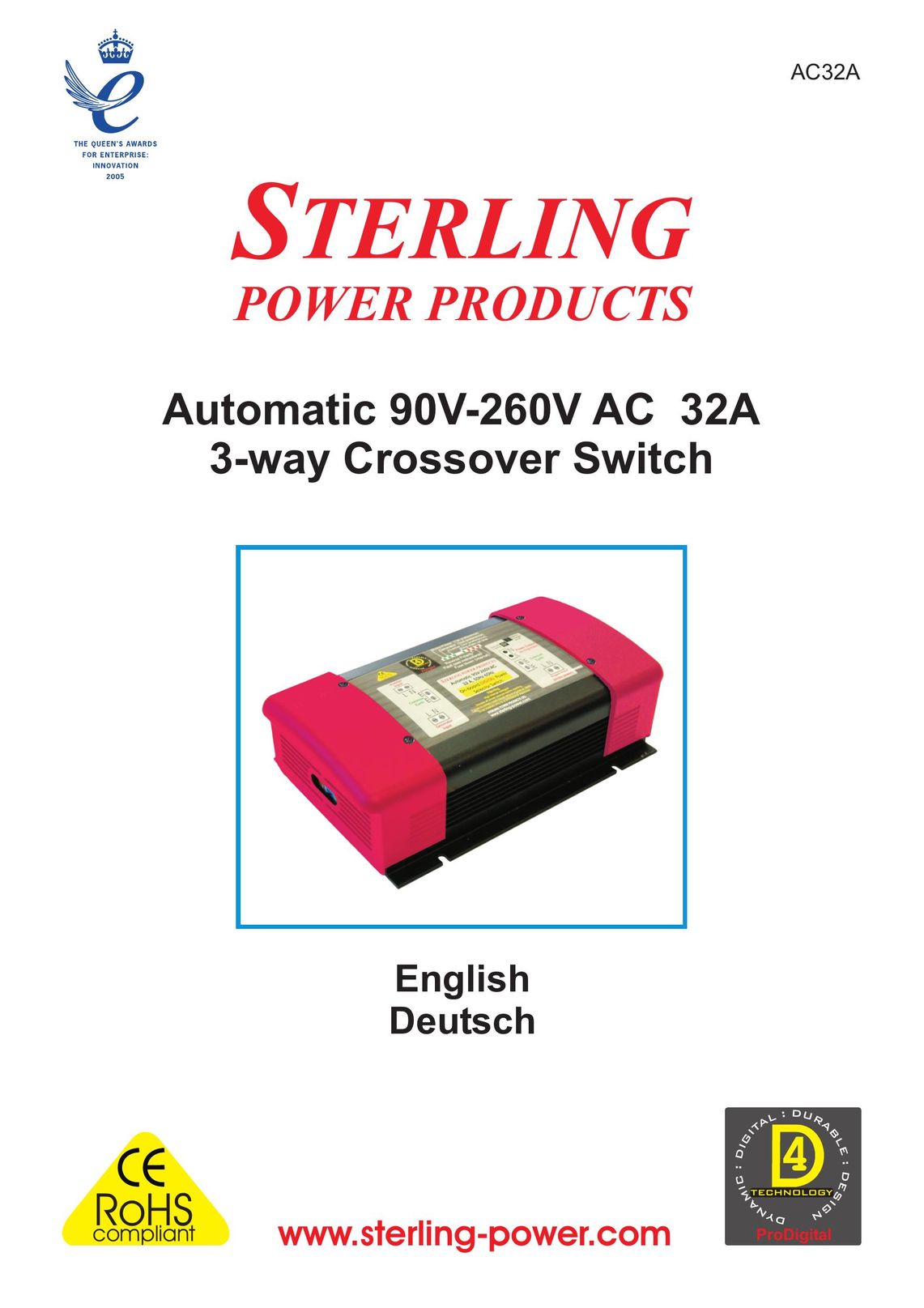 Sterling Power Products AC32A Switch User Manual