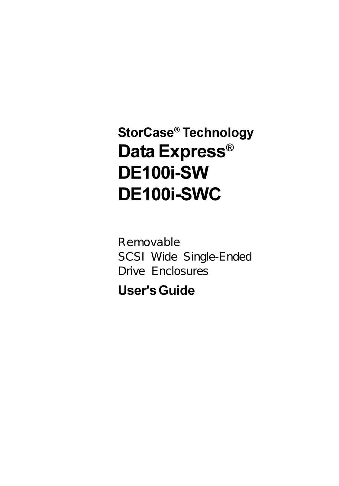 StorCase Technology DE100i-SW Switch User Manual