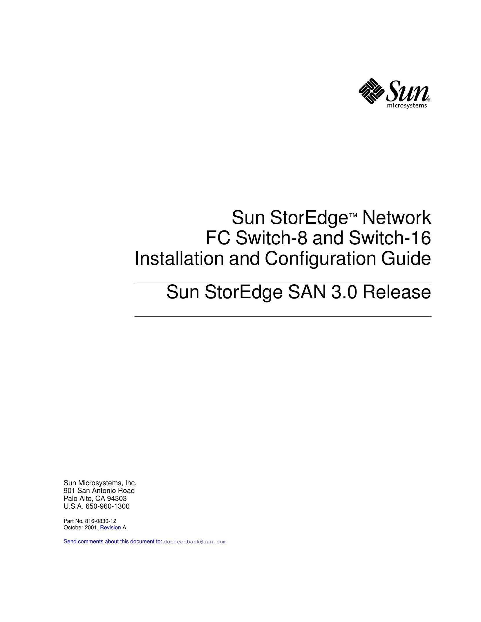 Sun Microsystems 816-0830-12 Switch User Manual