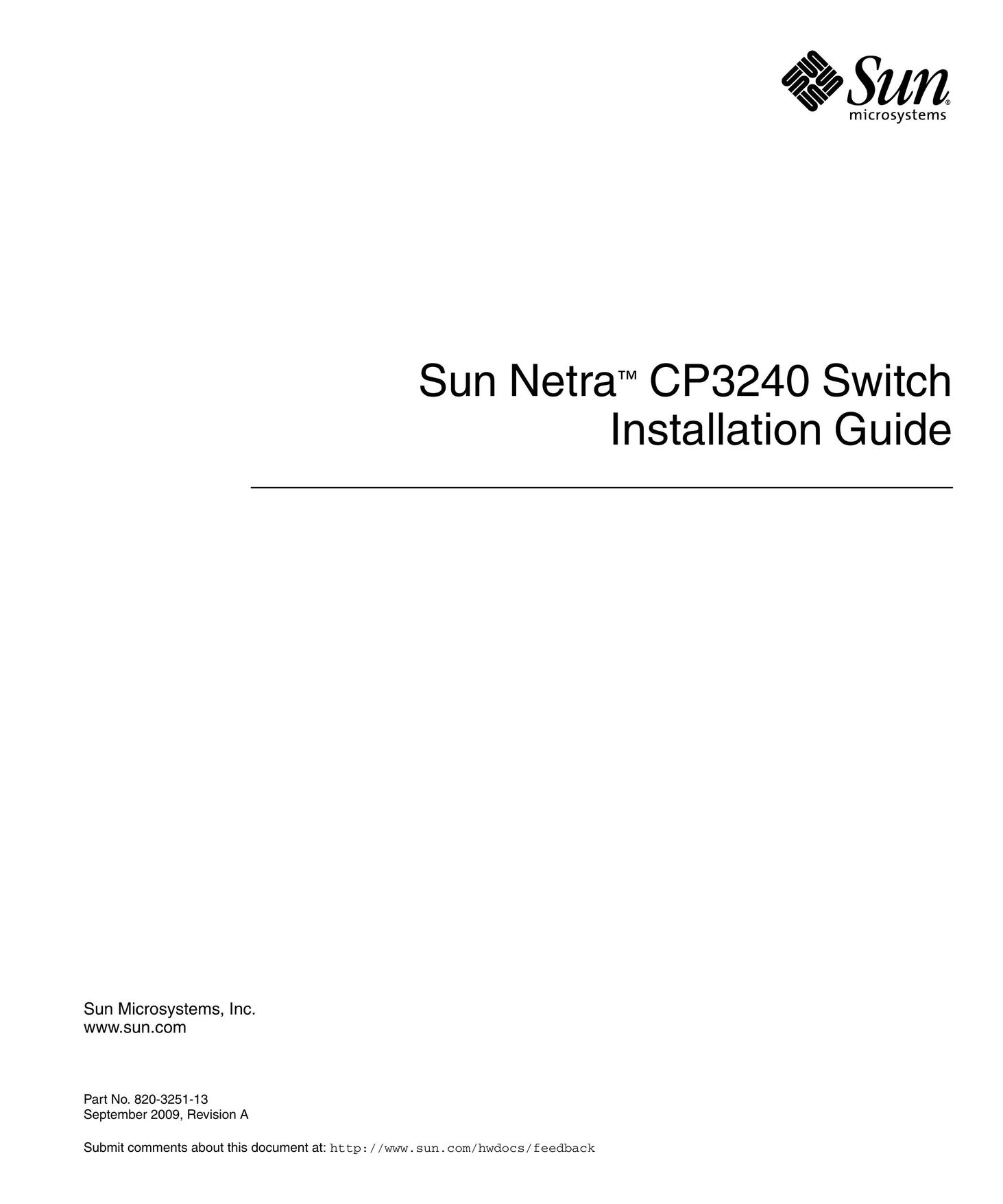 Sun Microsystems CP3240 Switch User Manual