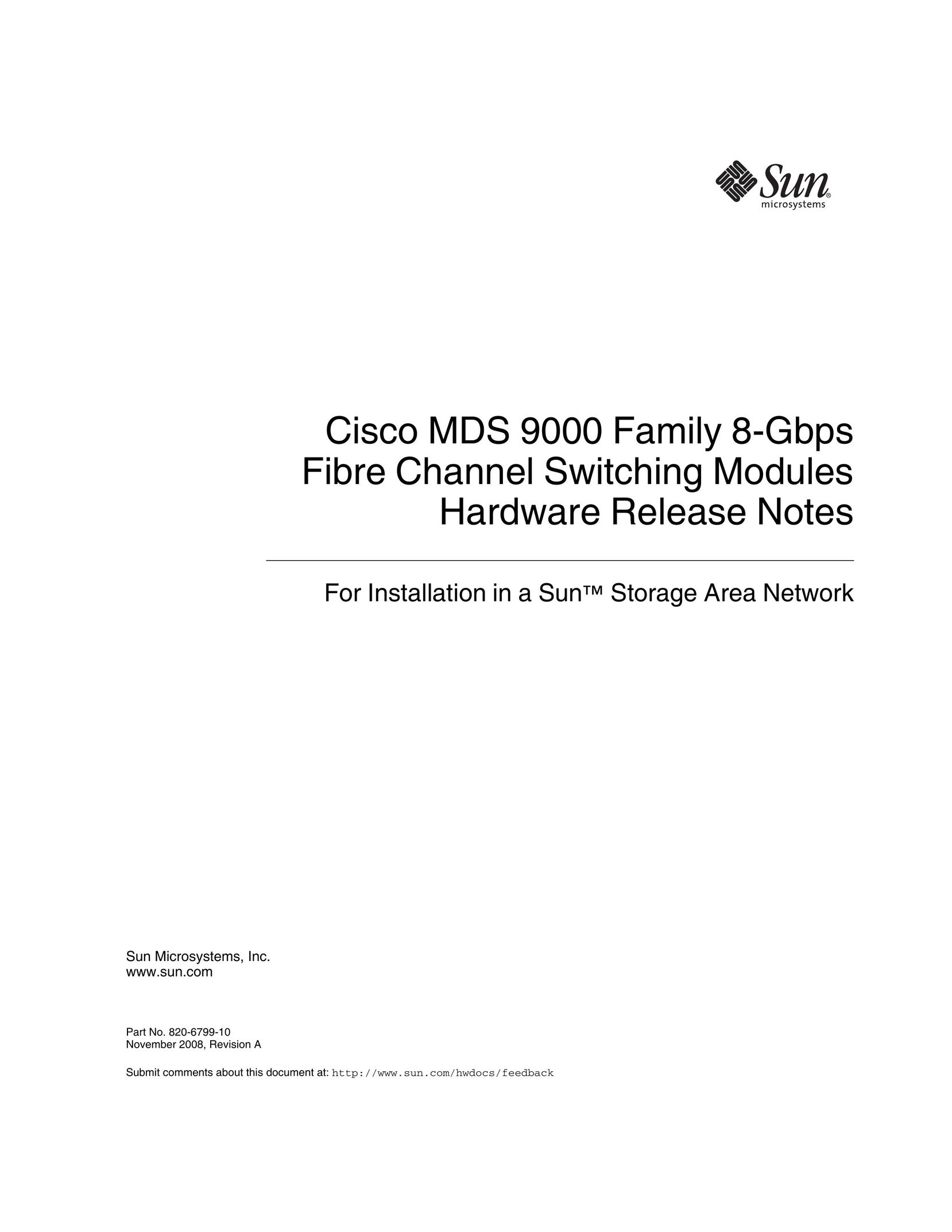 Sun Microsystems MDS 9000 Switch User Manual